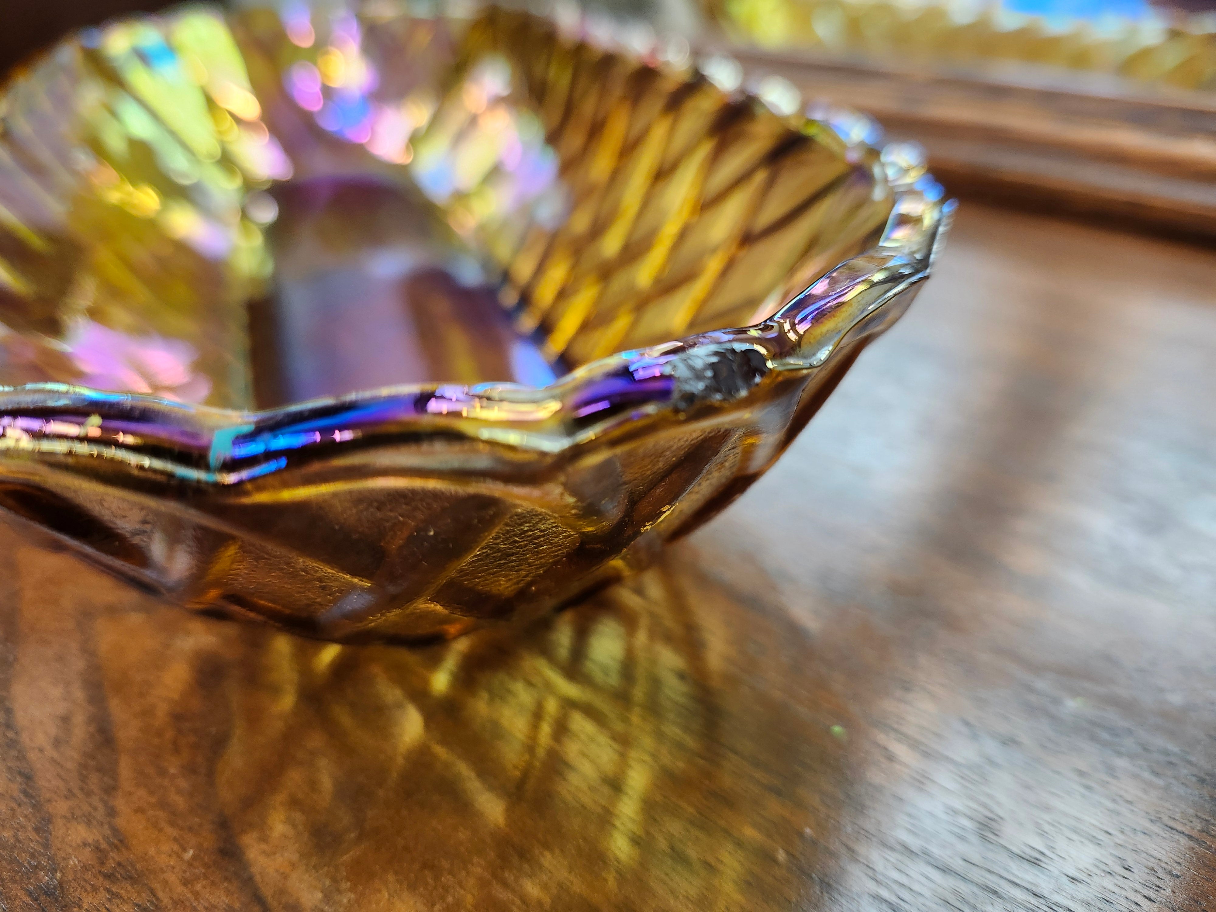 Carnival glass dish