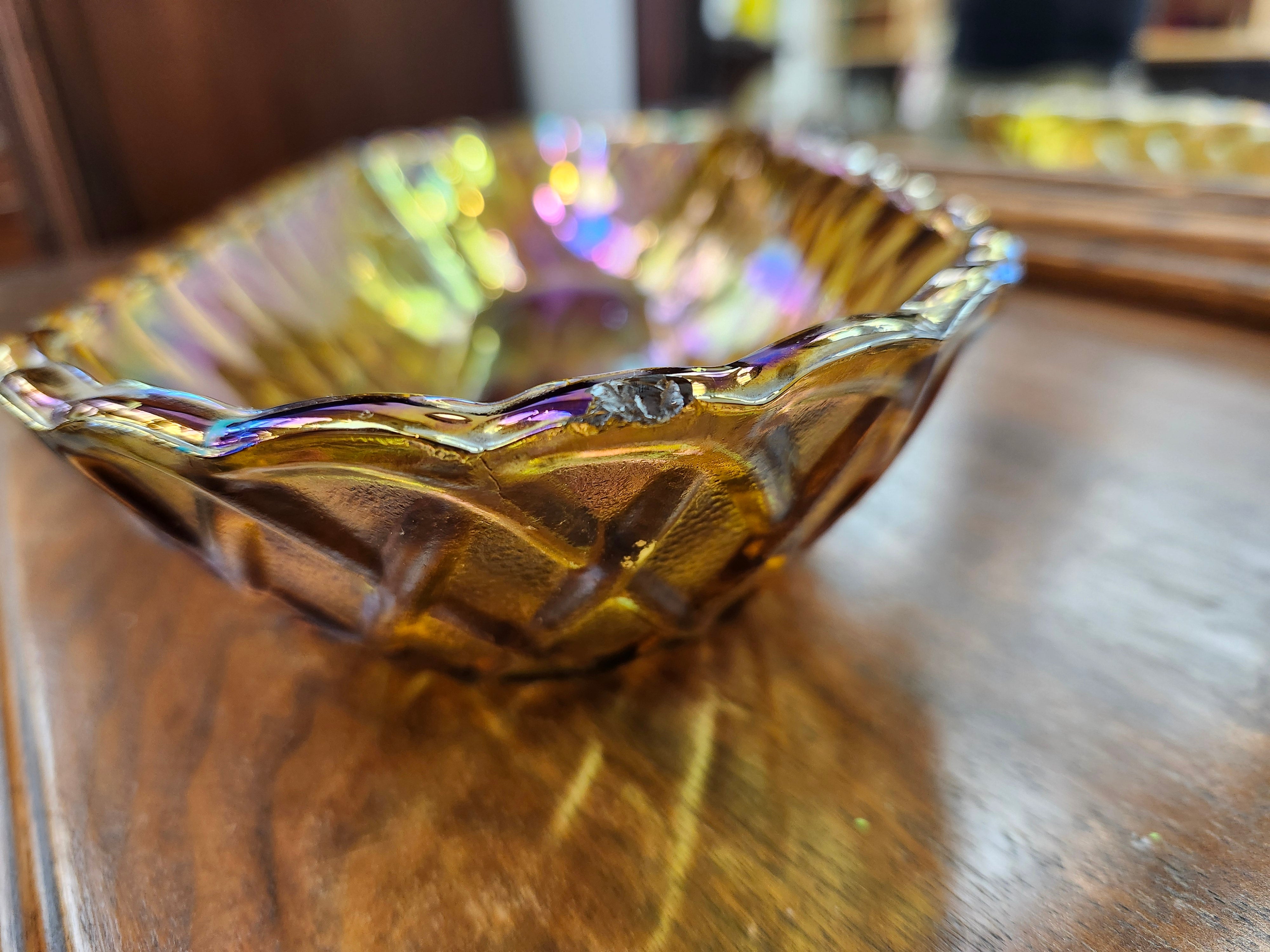 Carnival glass dish