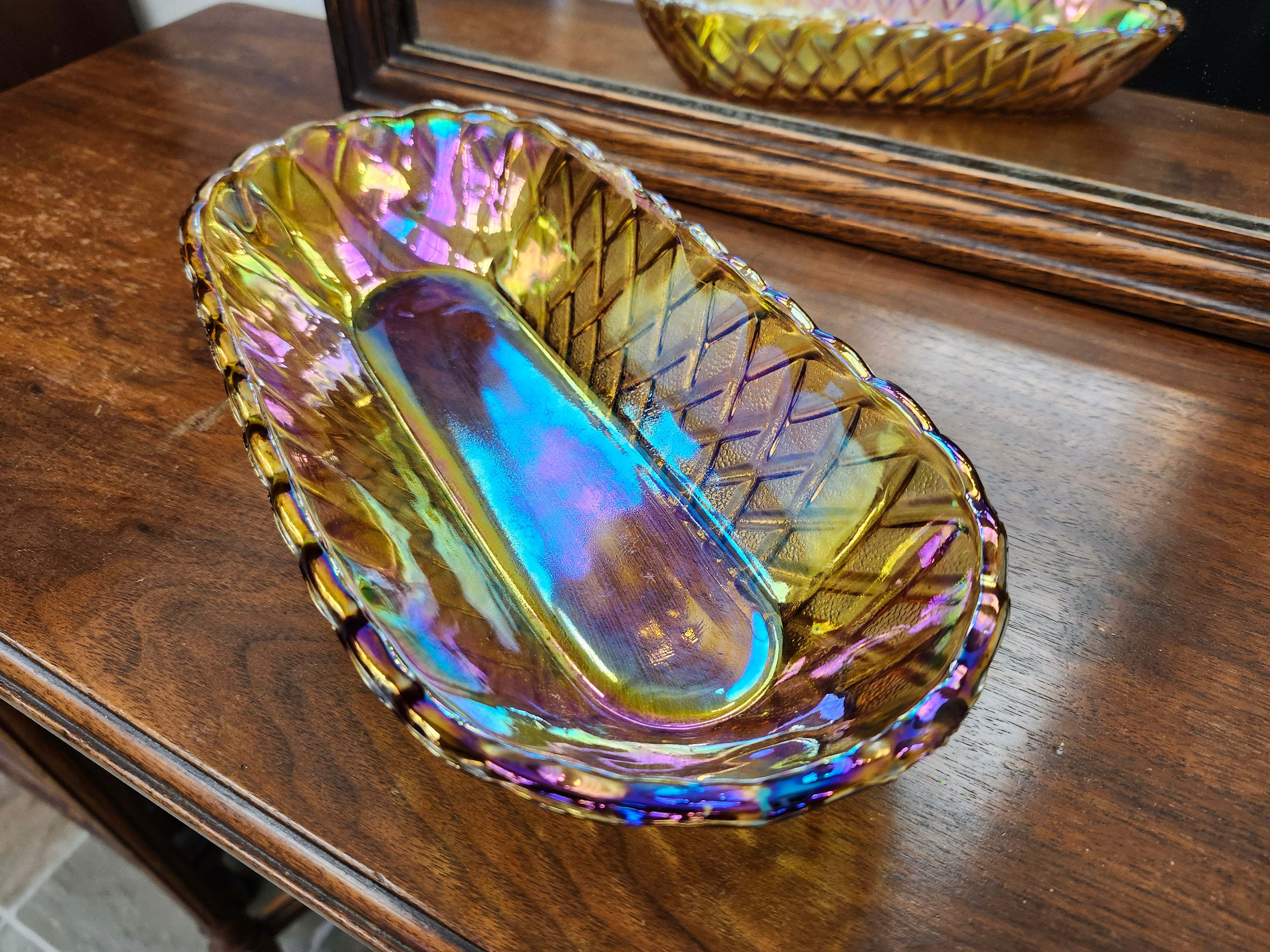 Carnival glass dish