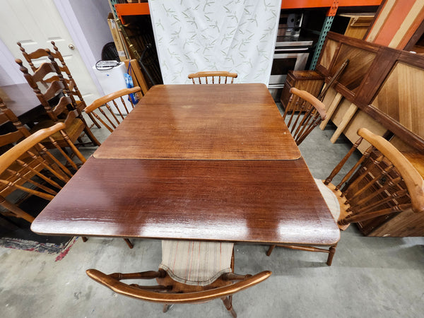 Dining set with 6 chairs and pull out sides to extend table