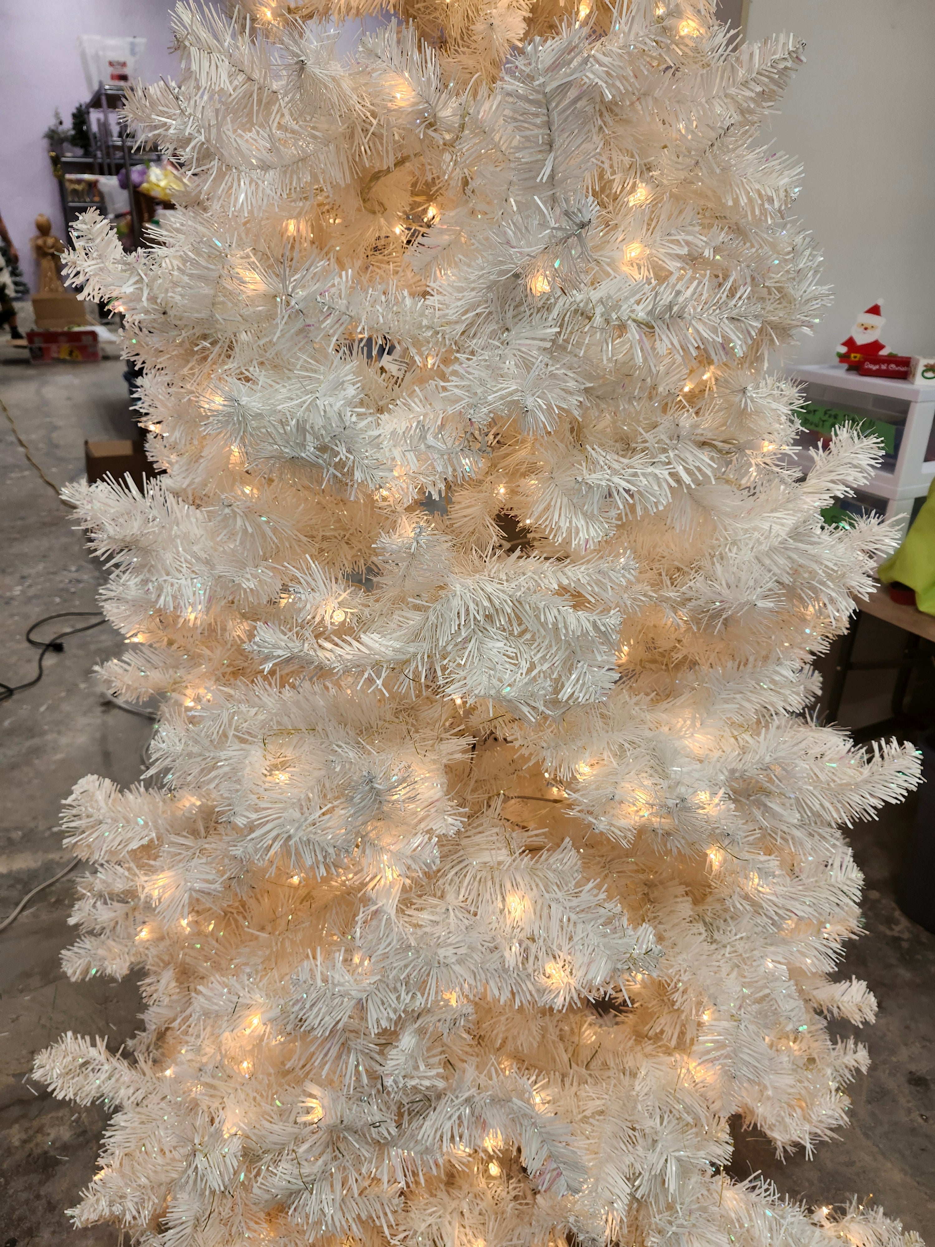 7ft White Christmas tree with lights