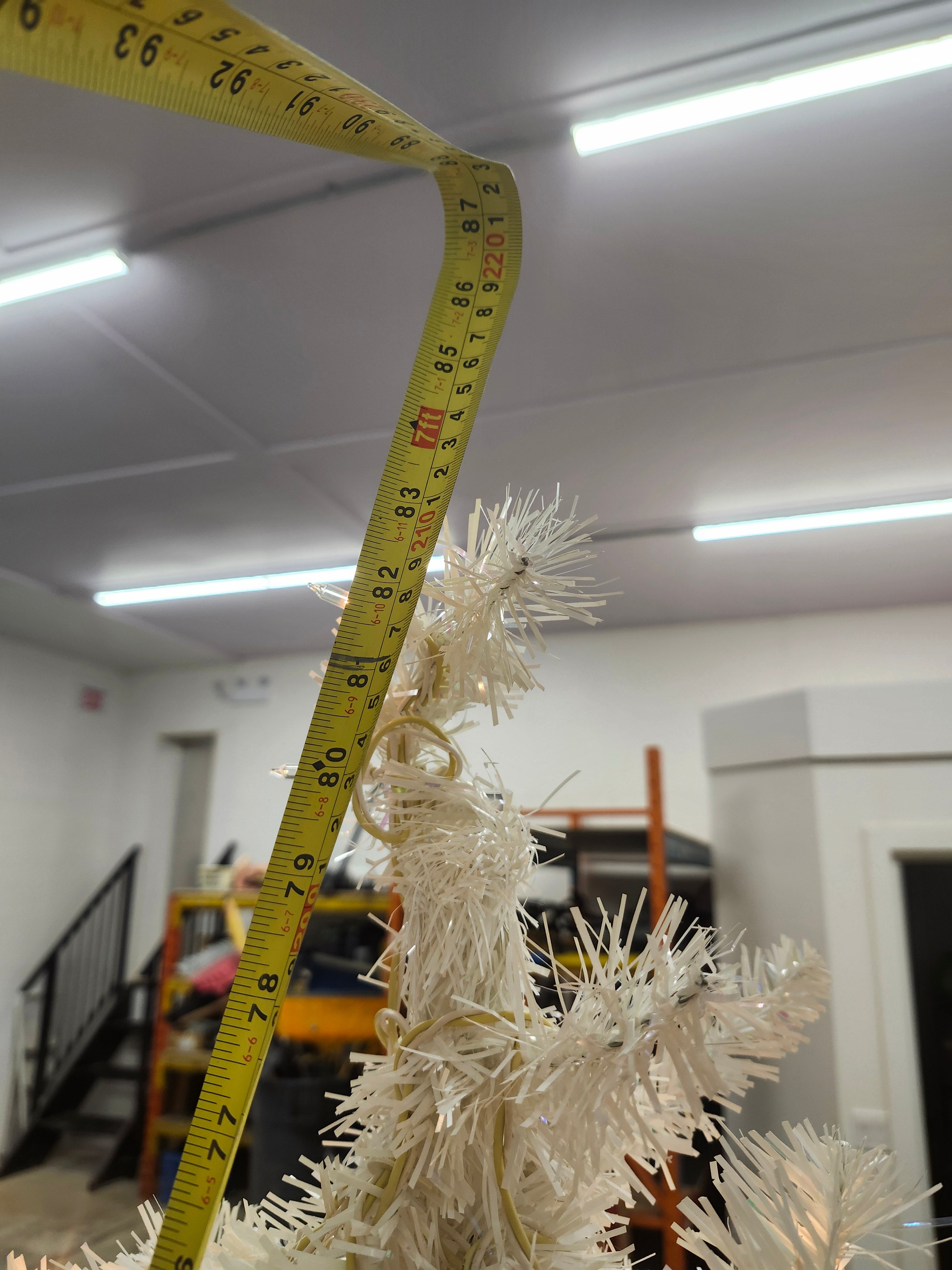 7ft White Christmas tree with lights