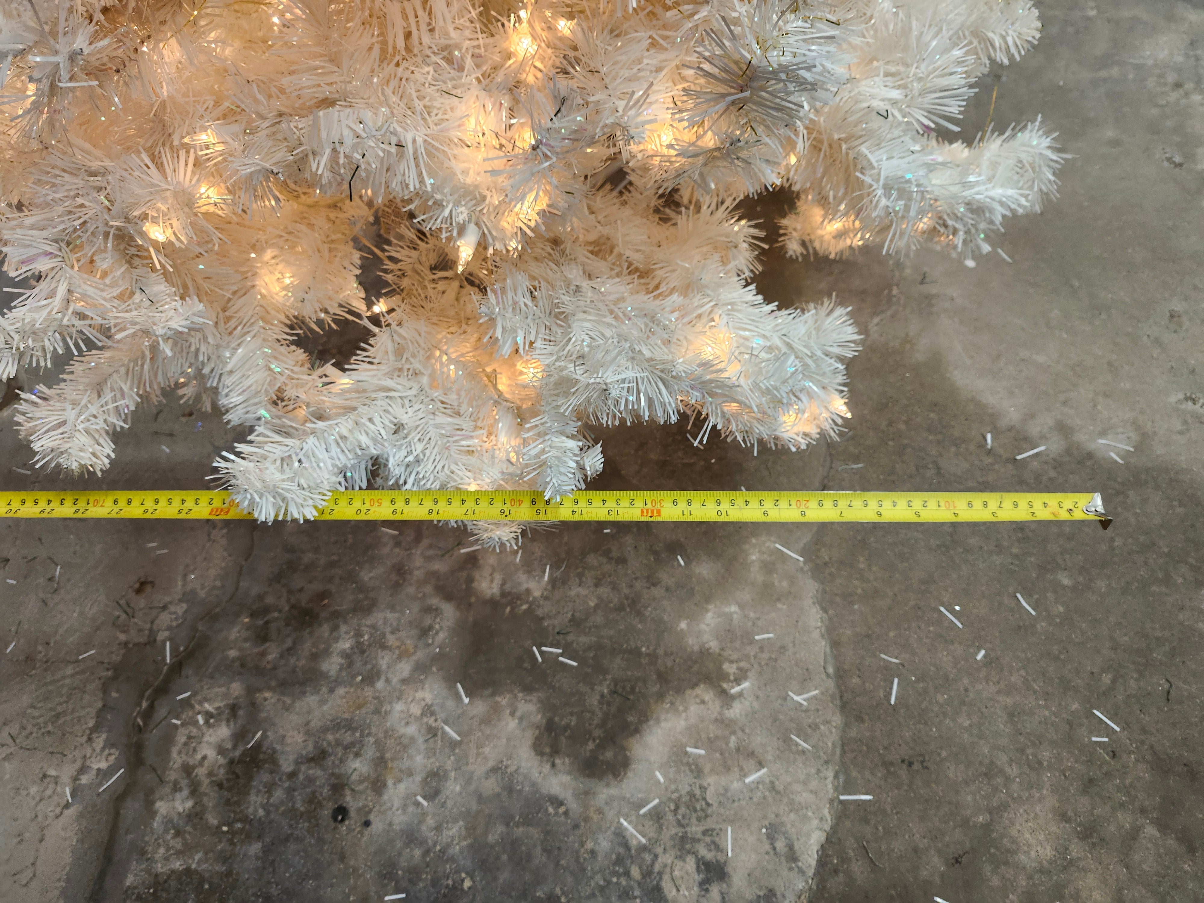 7ft White Christmas tree with lights