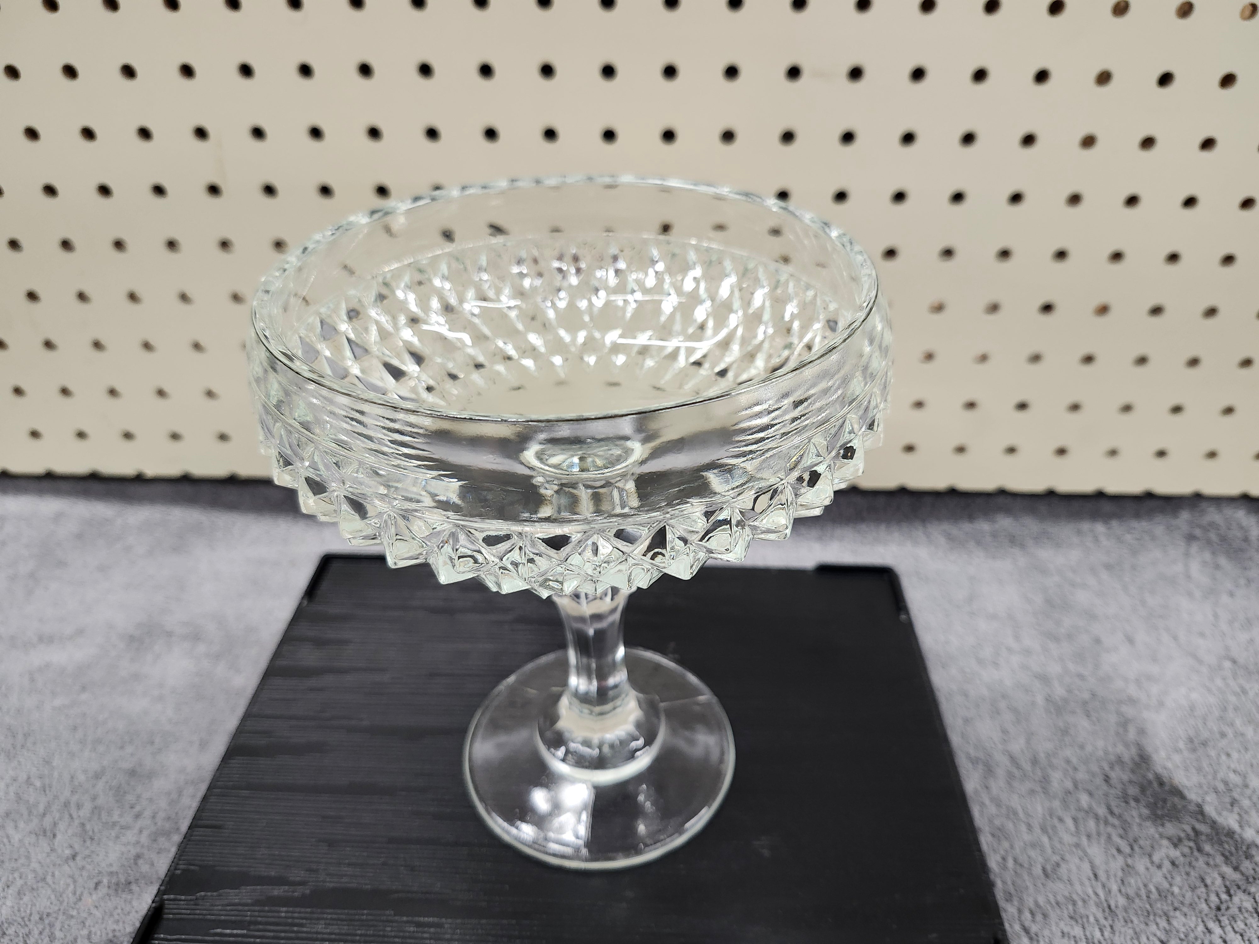 Crystal cut candy dish