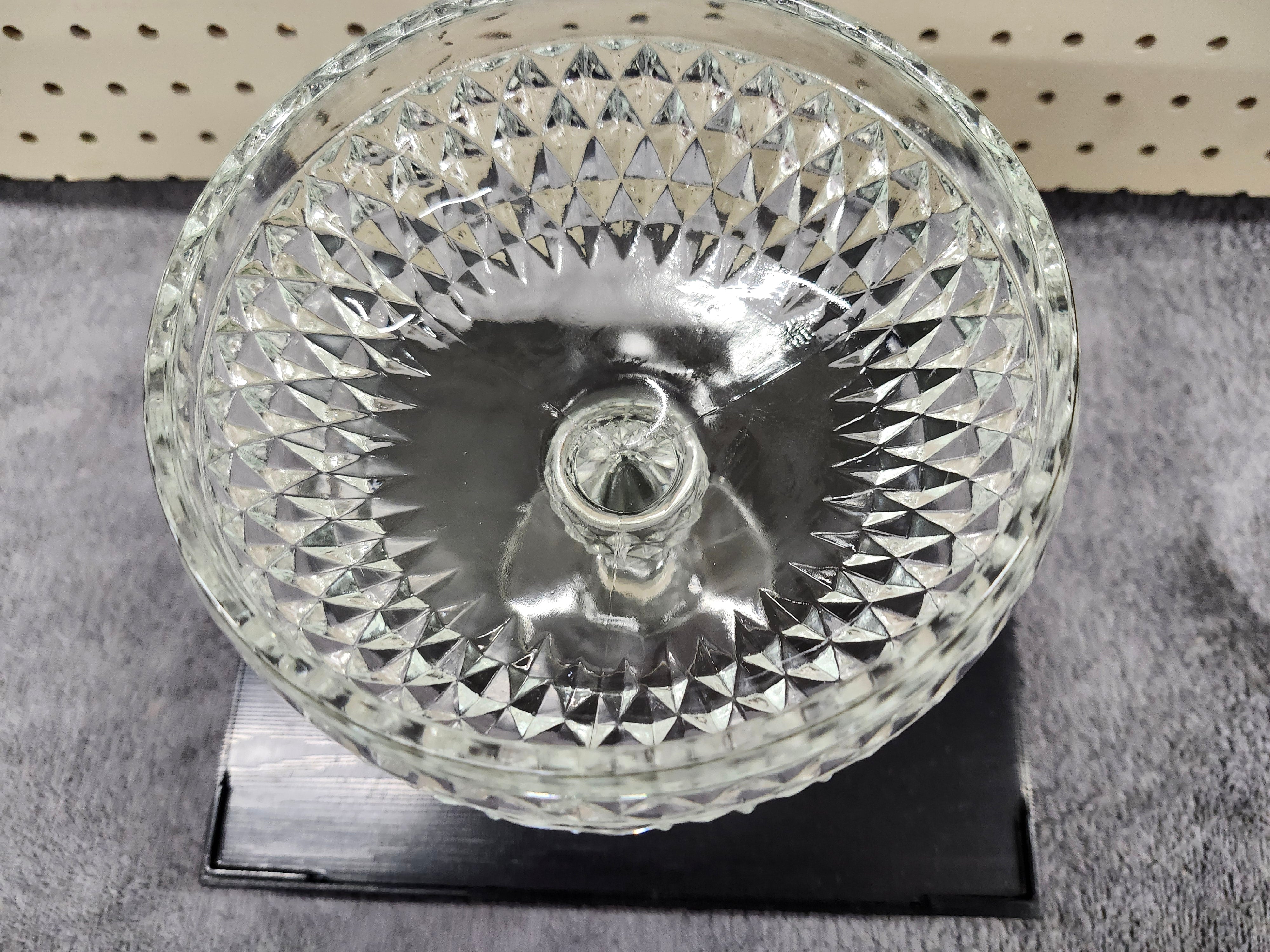 Crystal cut candy dish
