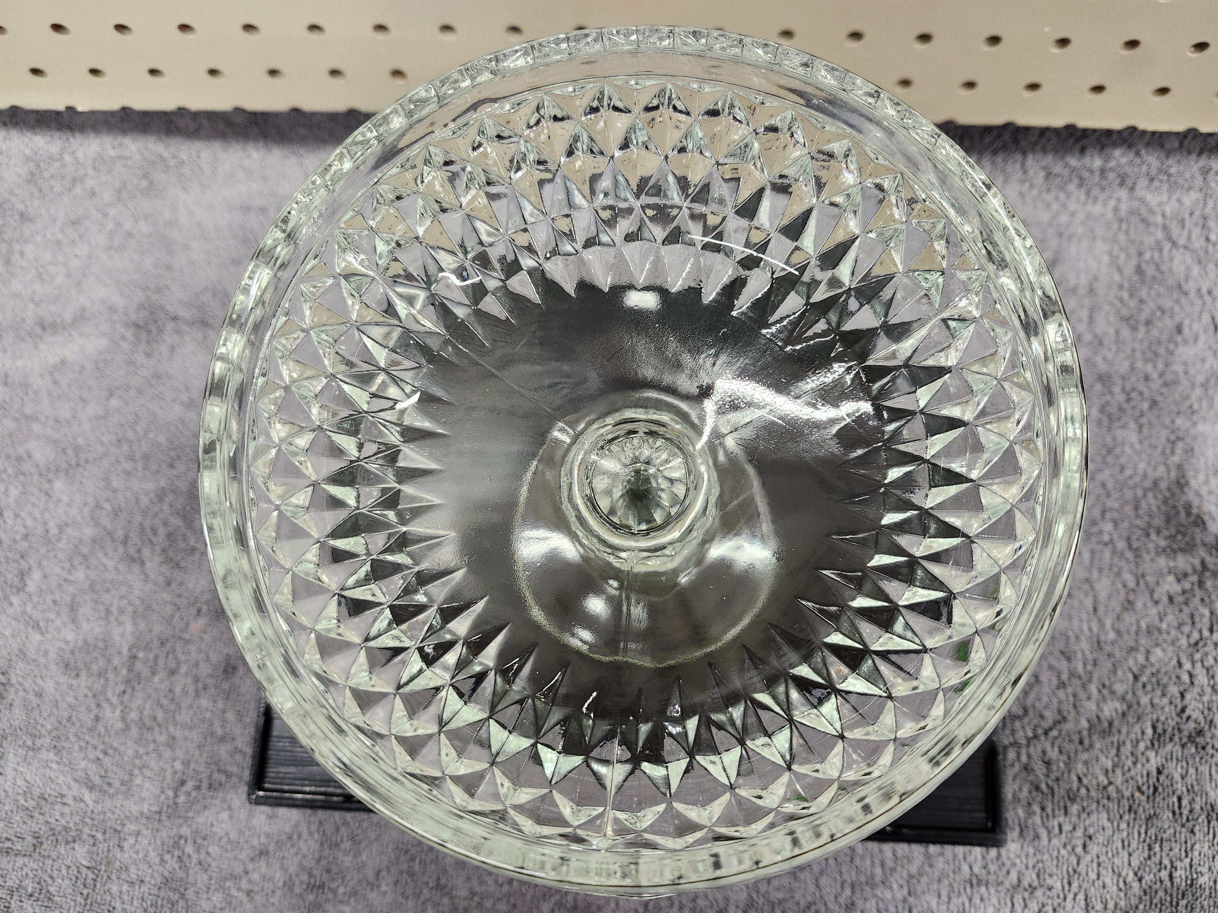 Crystal cut candy dish