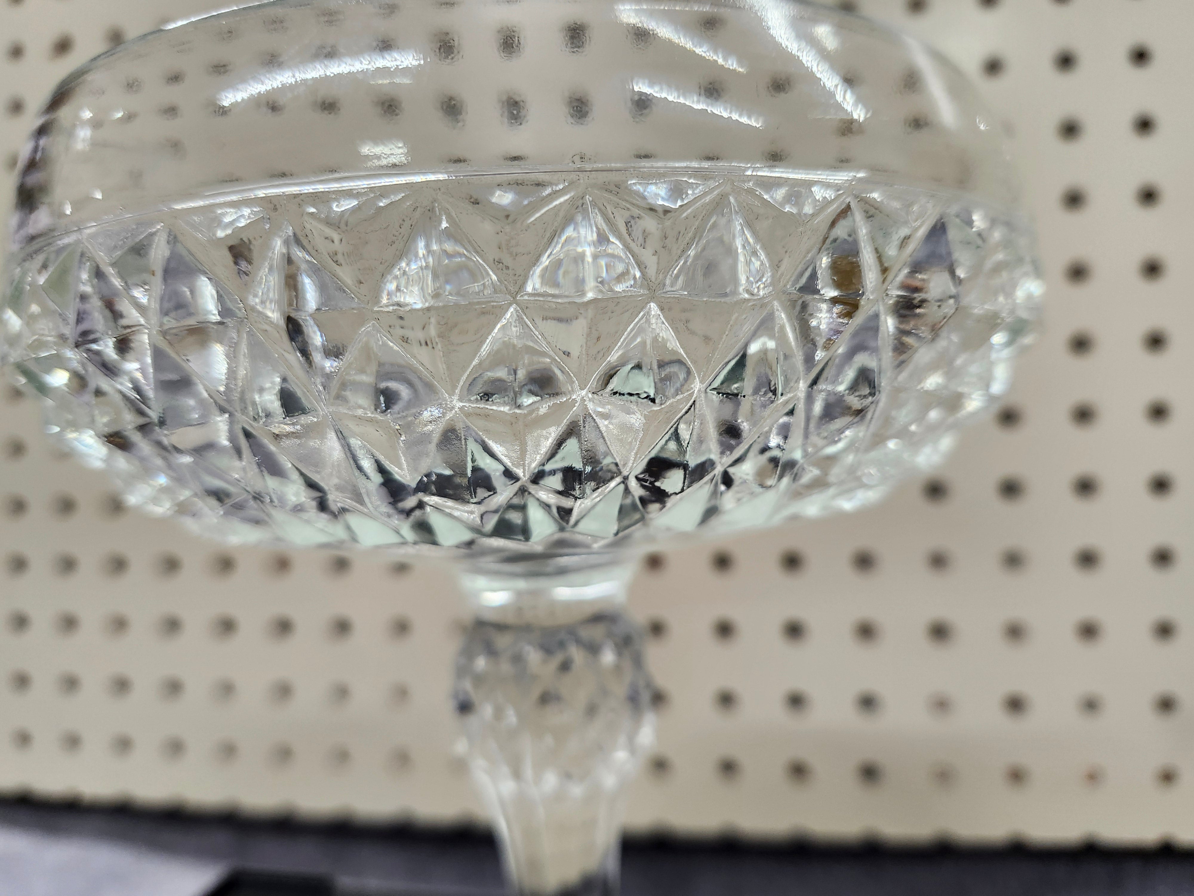 Crystal cut candy dish