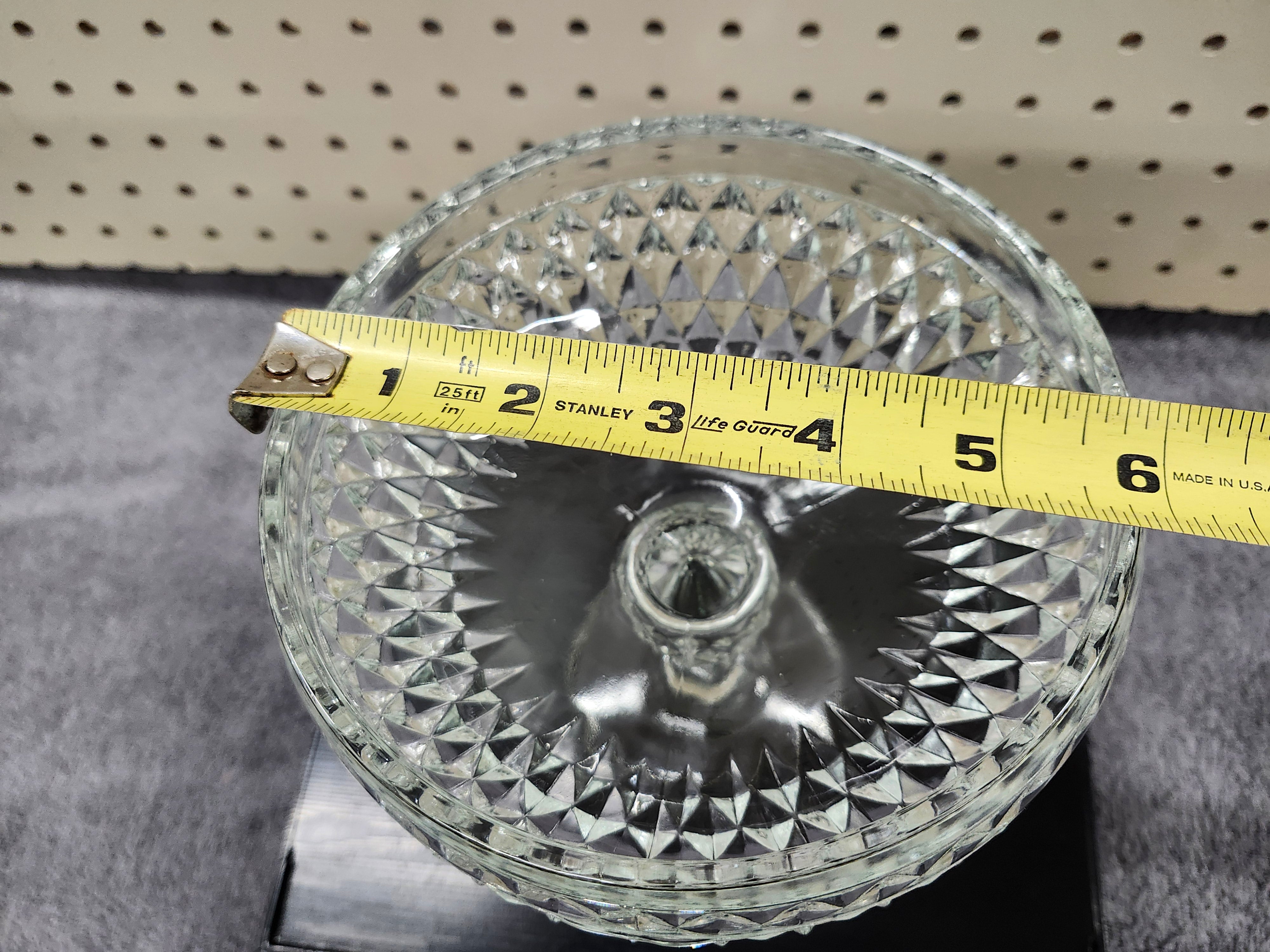 Crystal cut candy dish