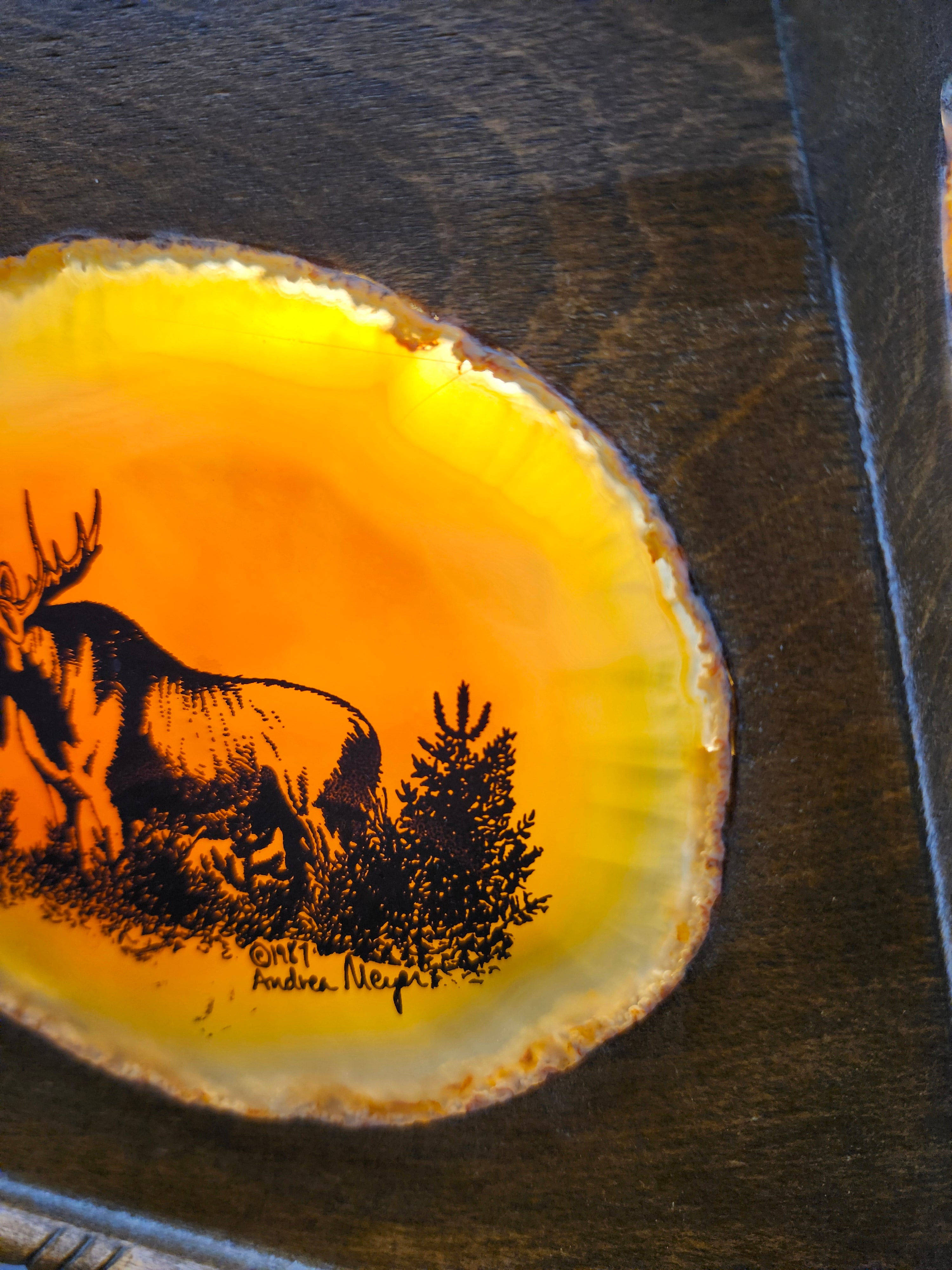 Wood table top lamp