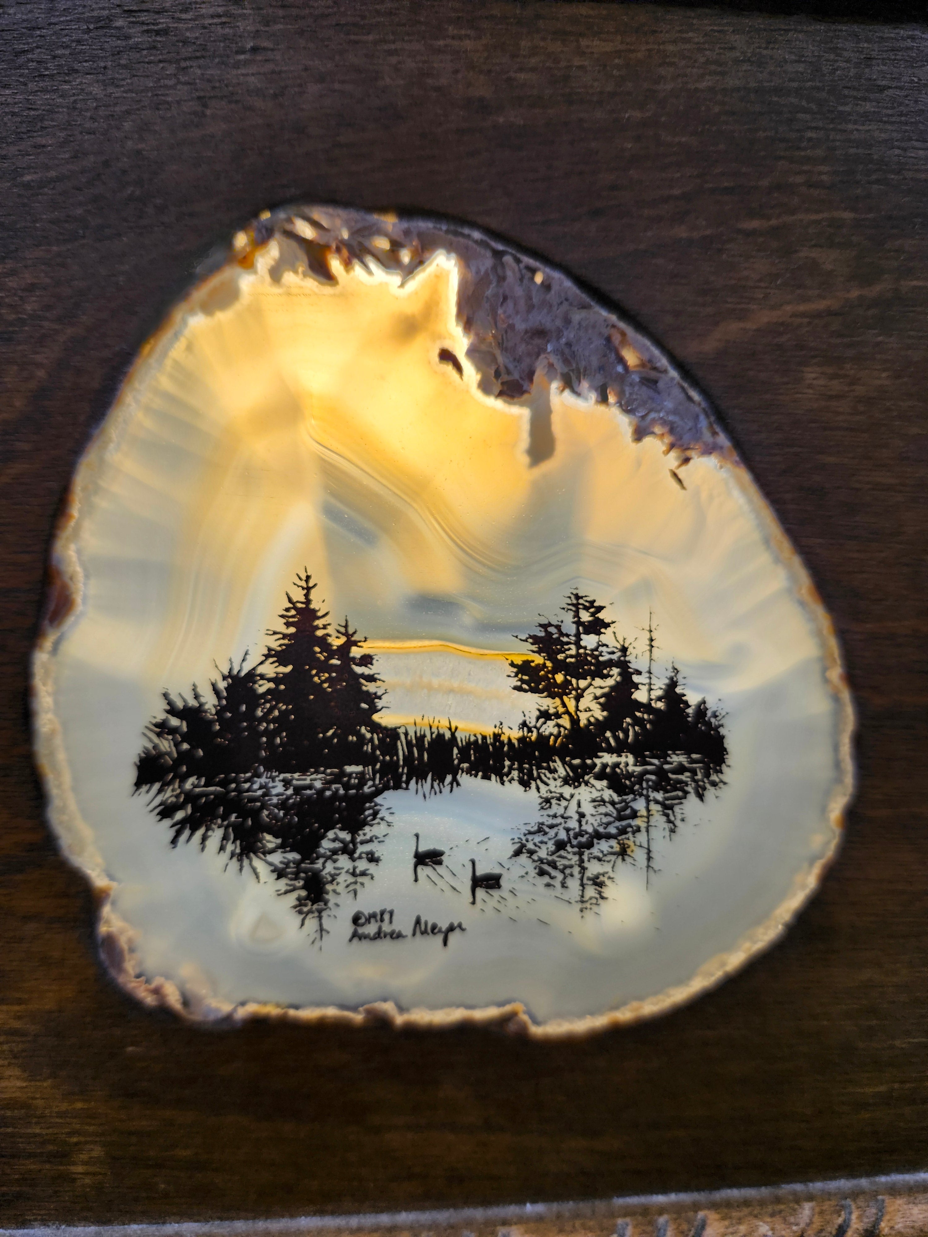 Wood table top lamp