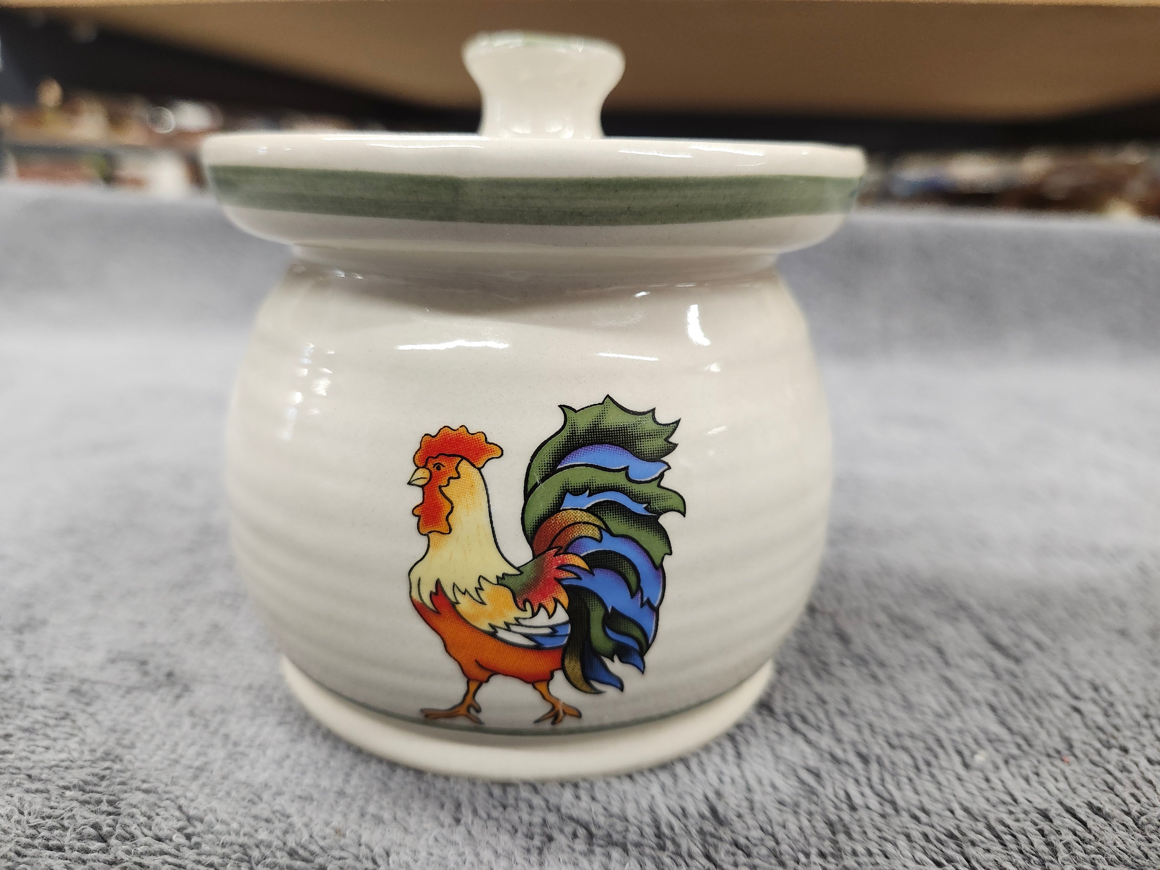 X2 pottery sugar bowls with lids