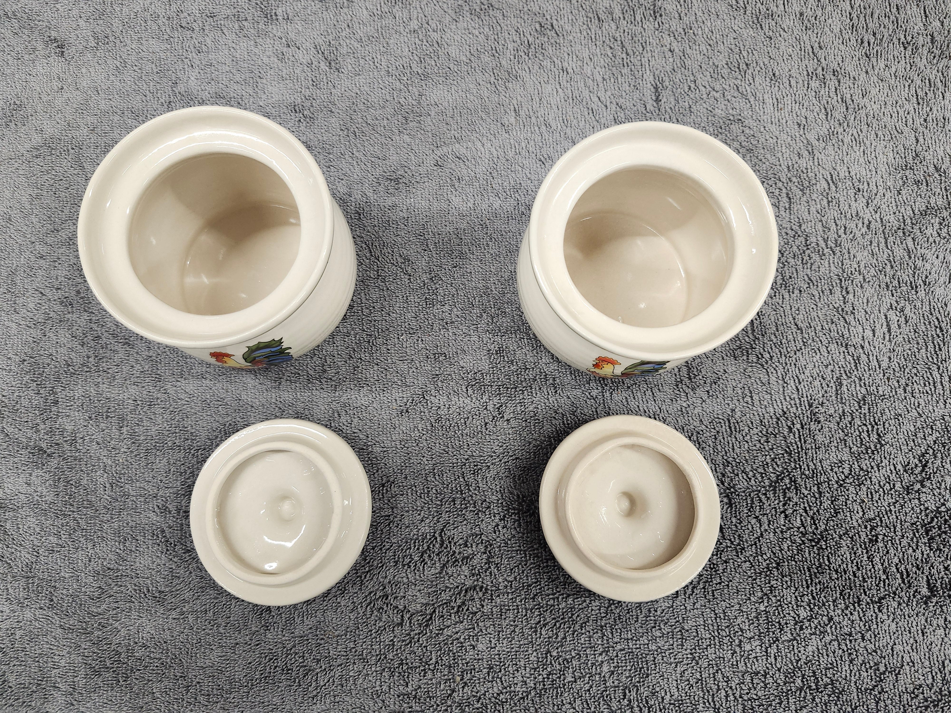 X2 pottery sugar bowls with lids