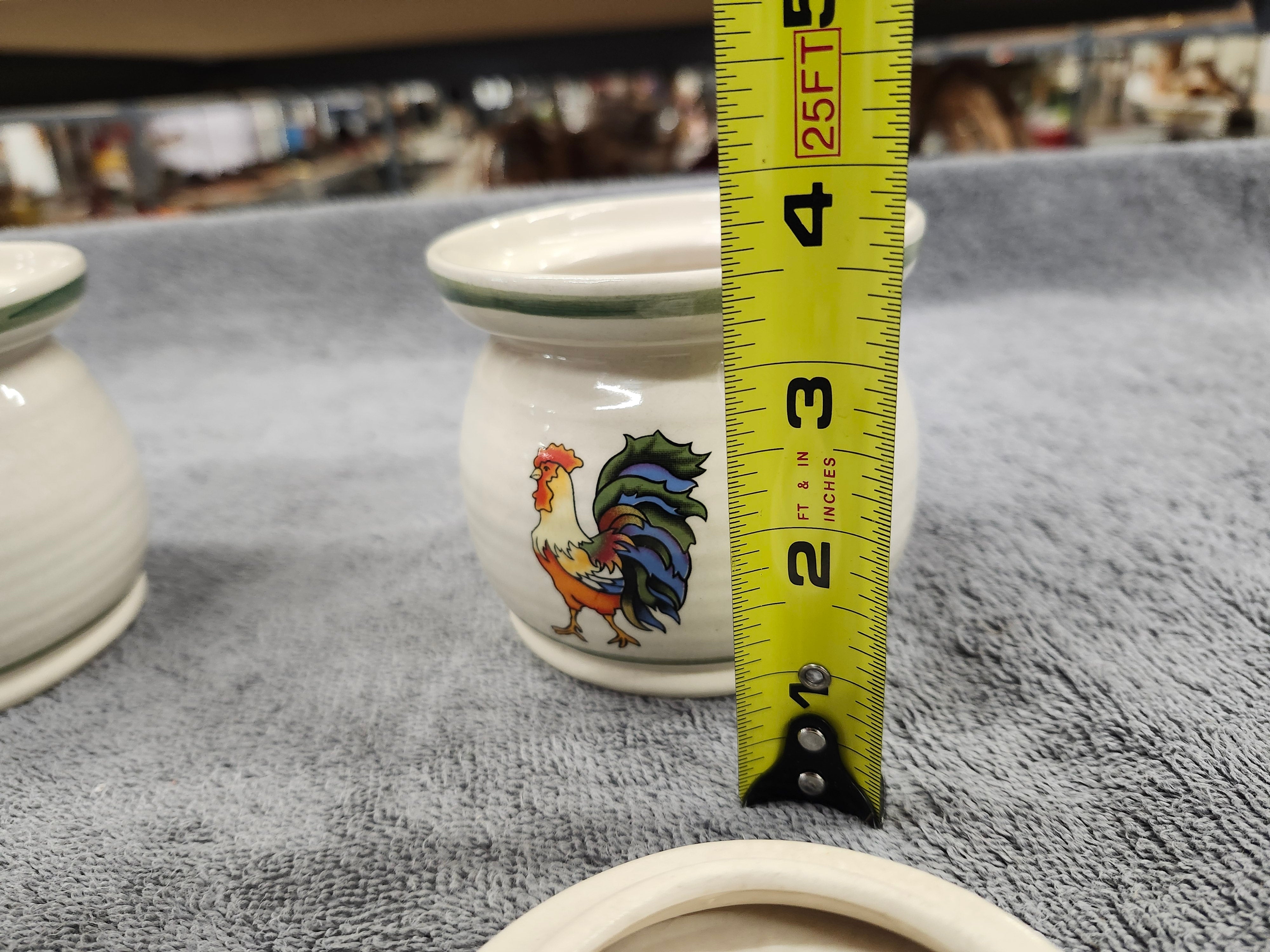X2 pottery sugar bowls with lids