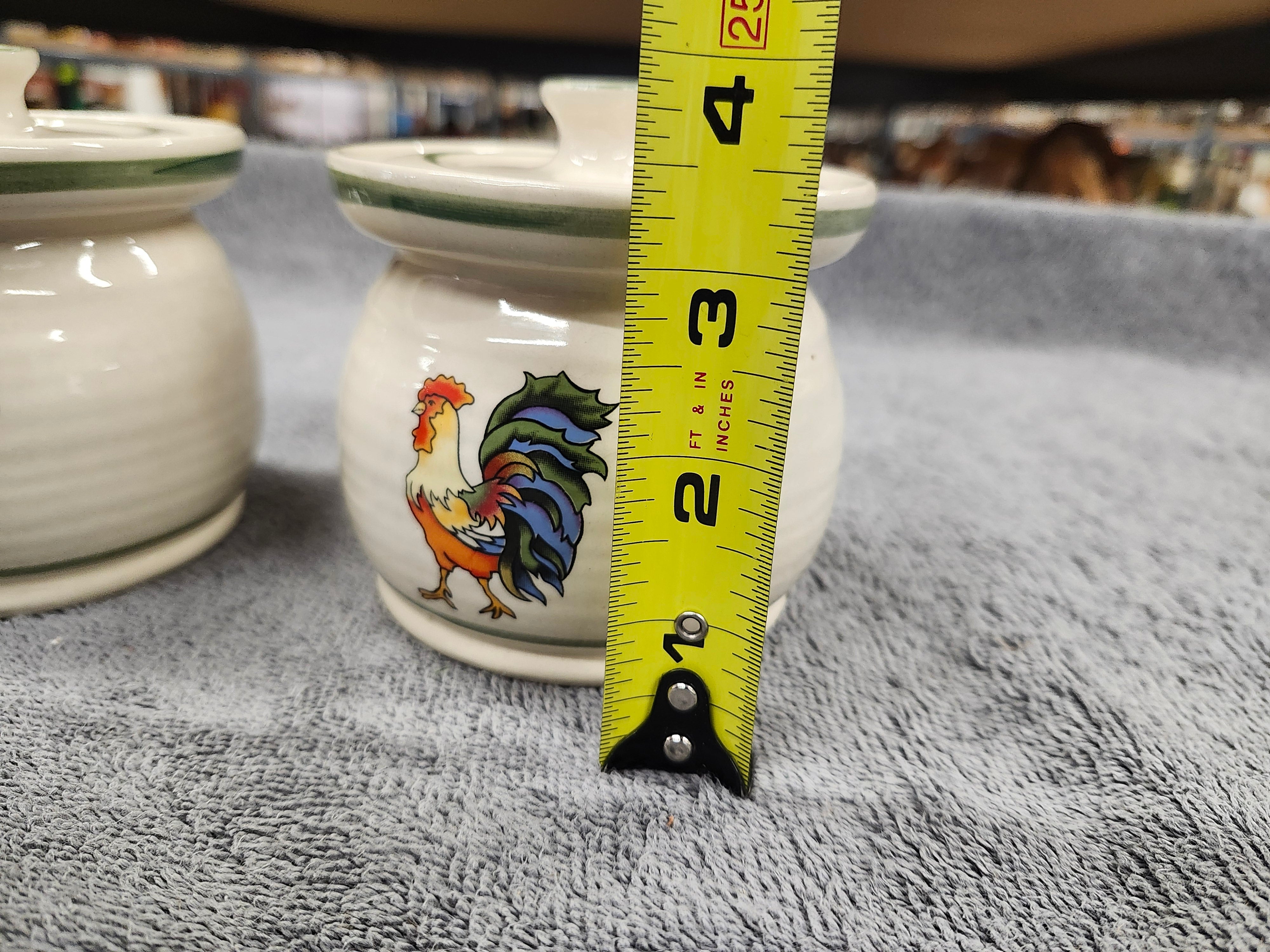 X2 pottery sugar bowls with lids