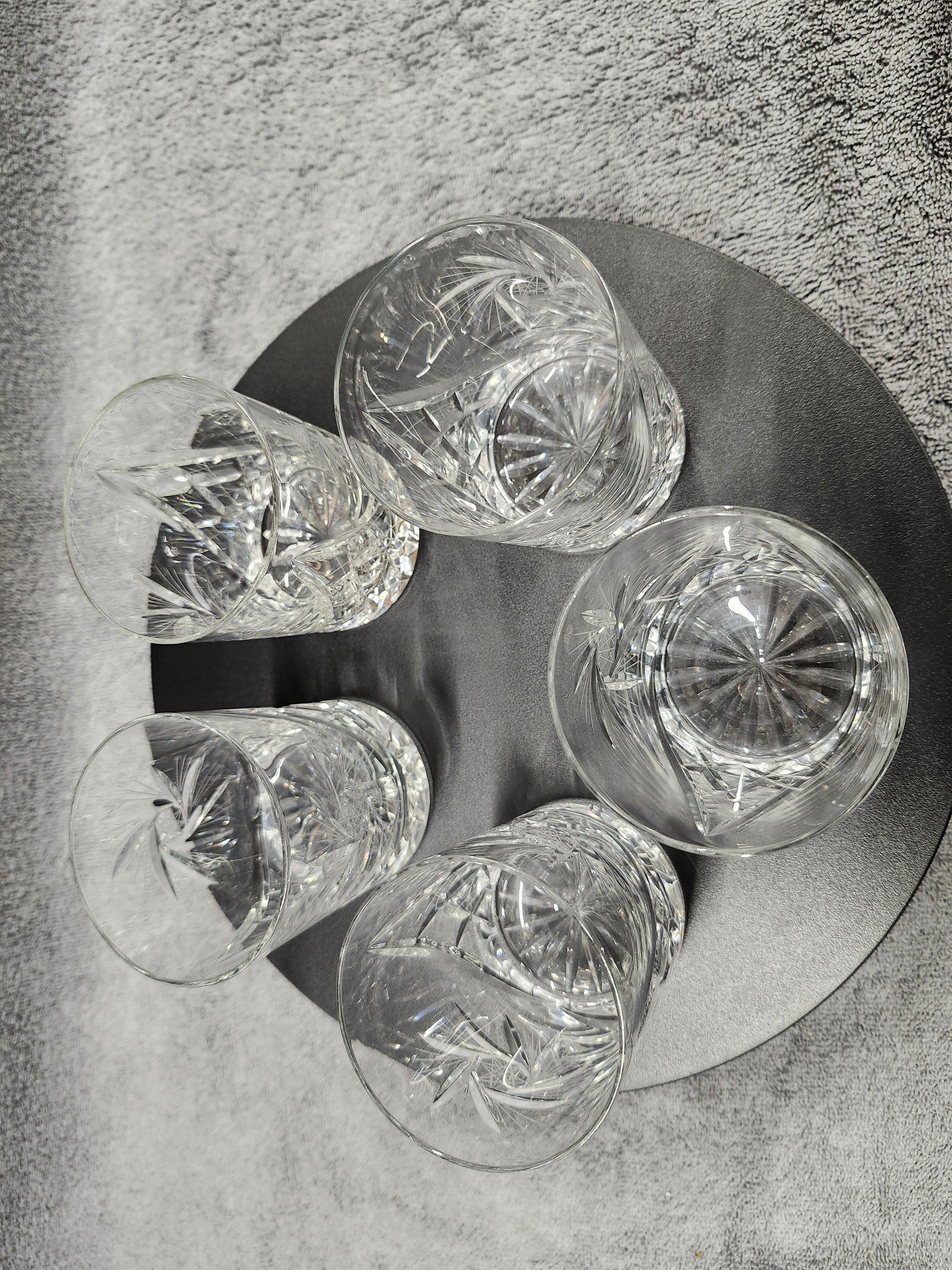 Crystal tumbler whiskey glasses x5