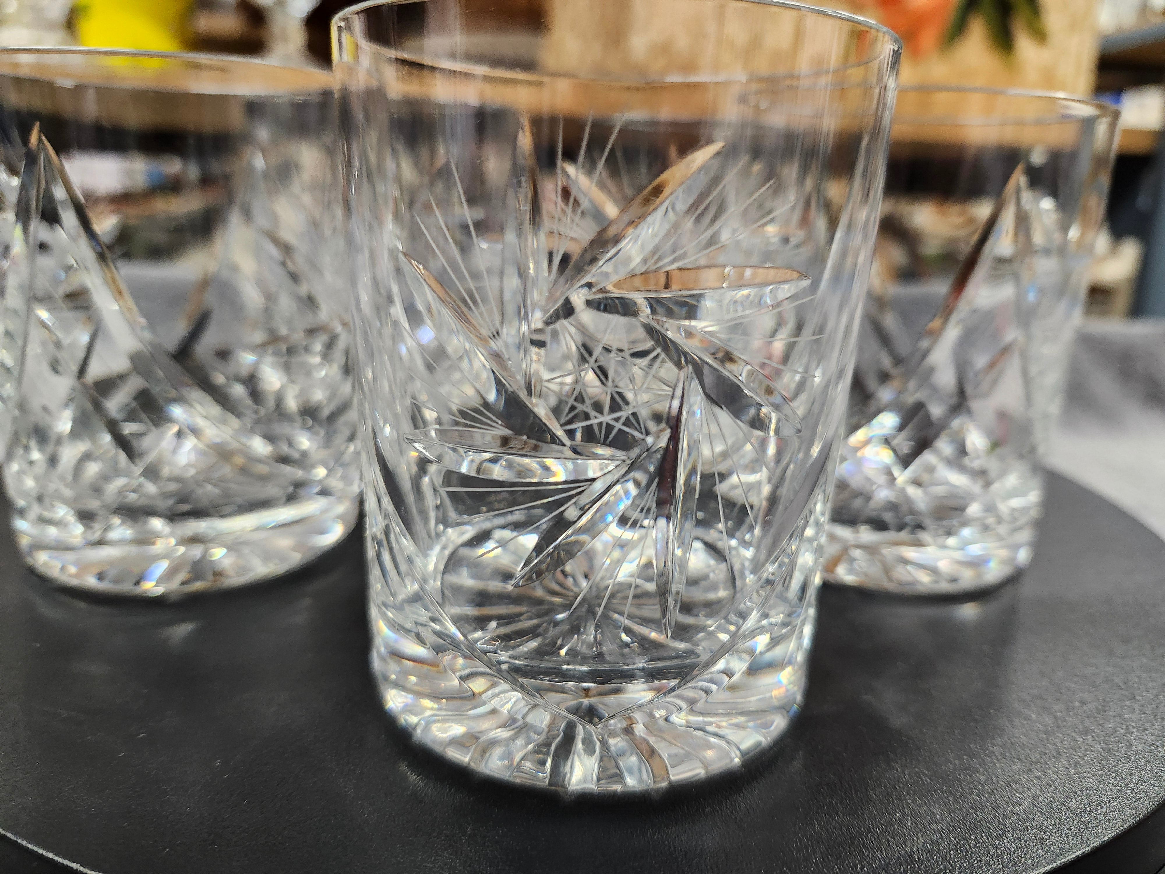 Crystal tumbler whiskey glasses x5