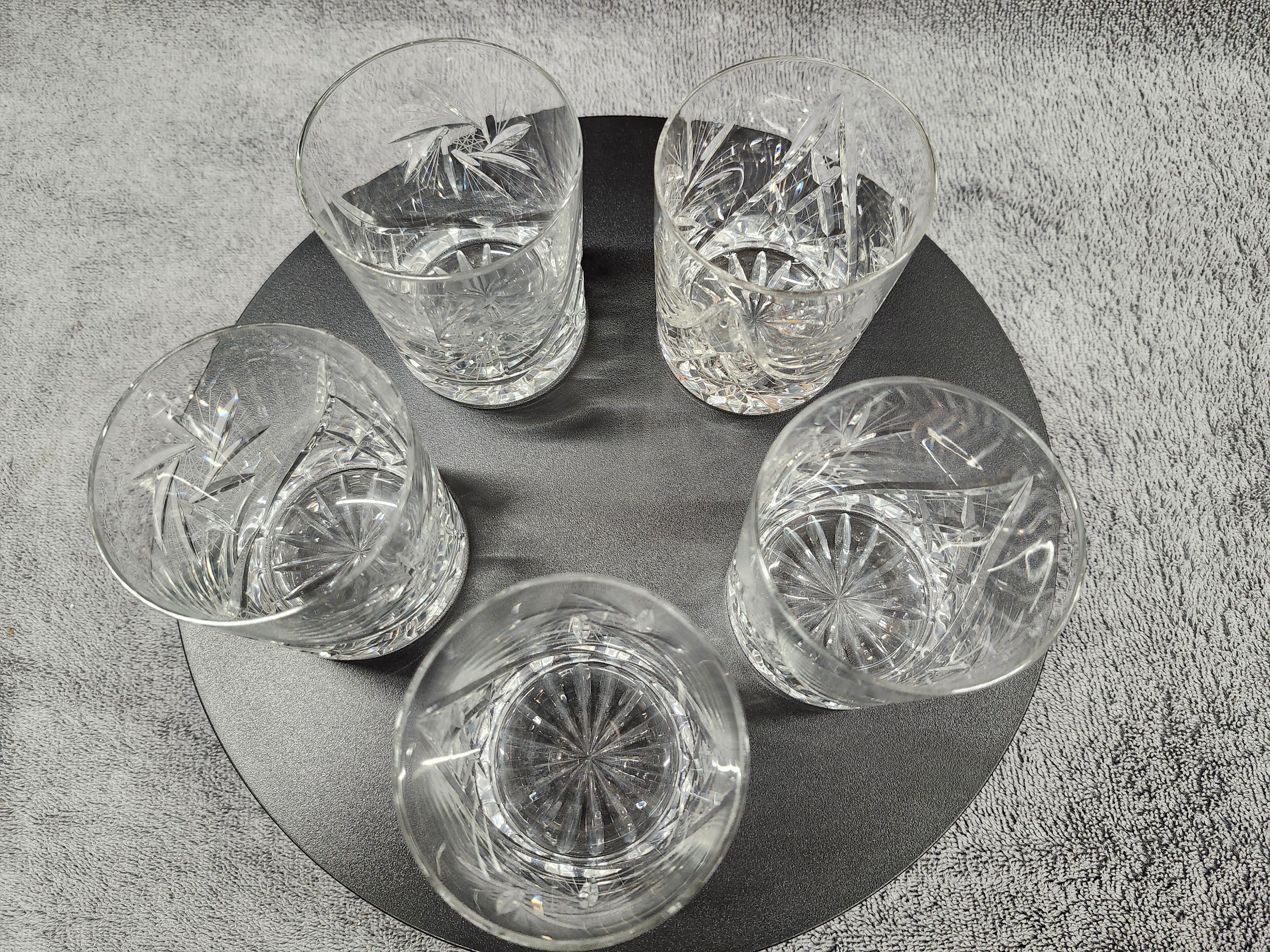 Crystal tumbler whiskey glasses x5