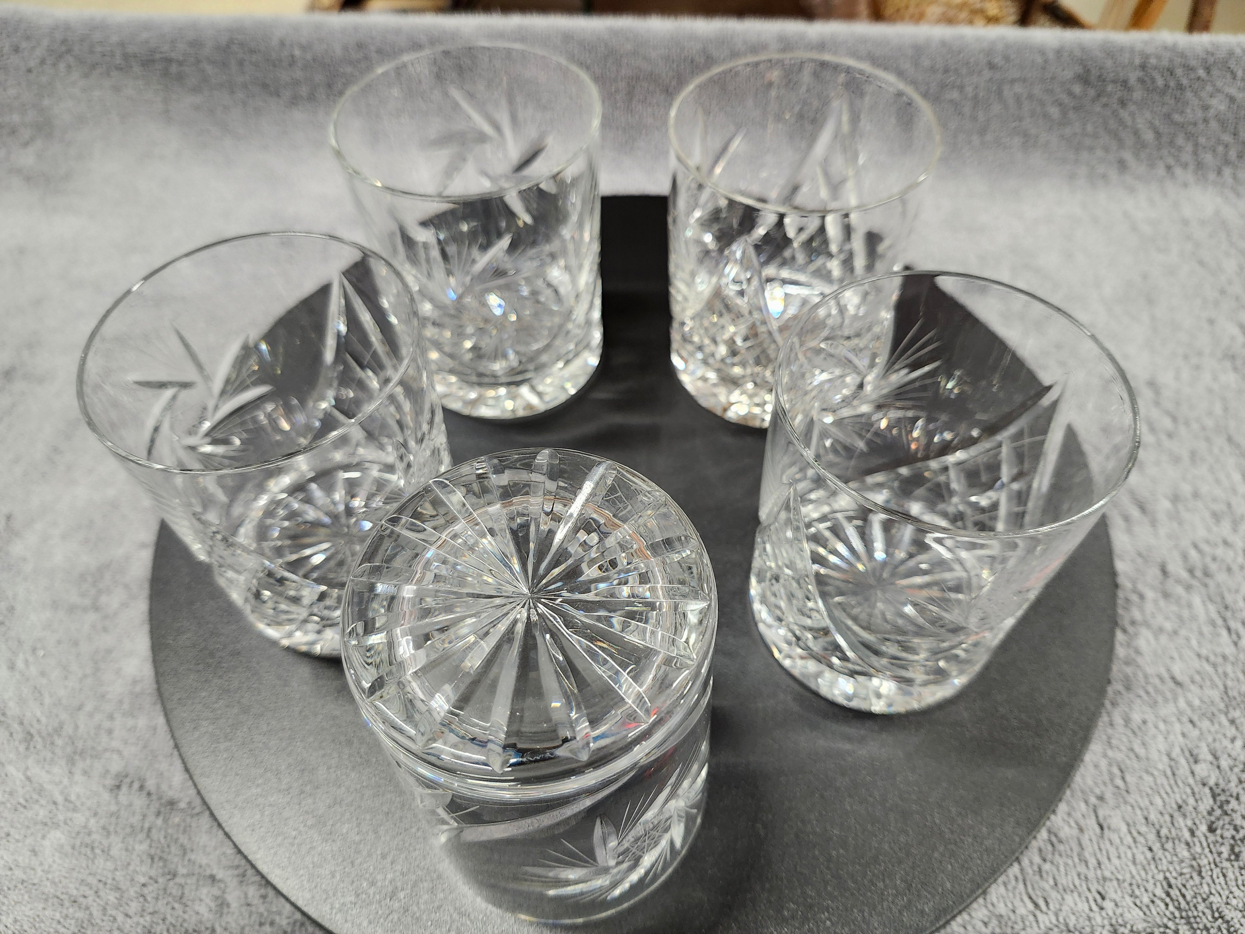 Crystal tumbler whiskey glasses x5