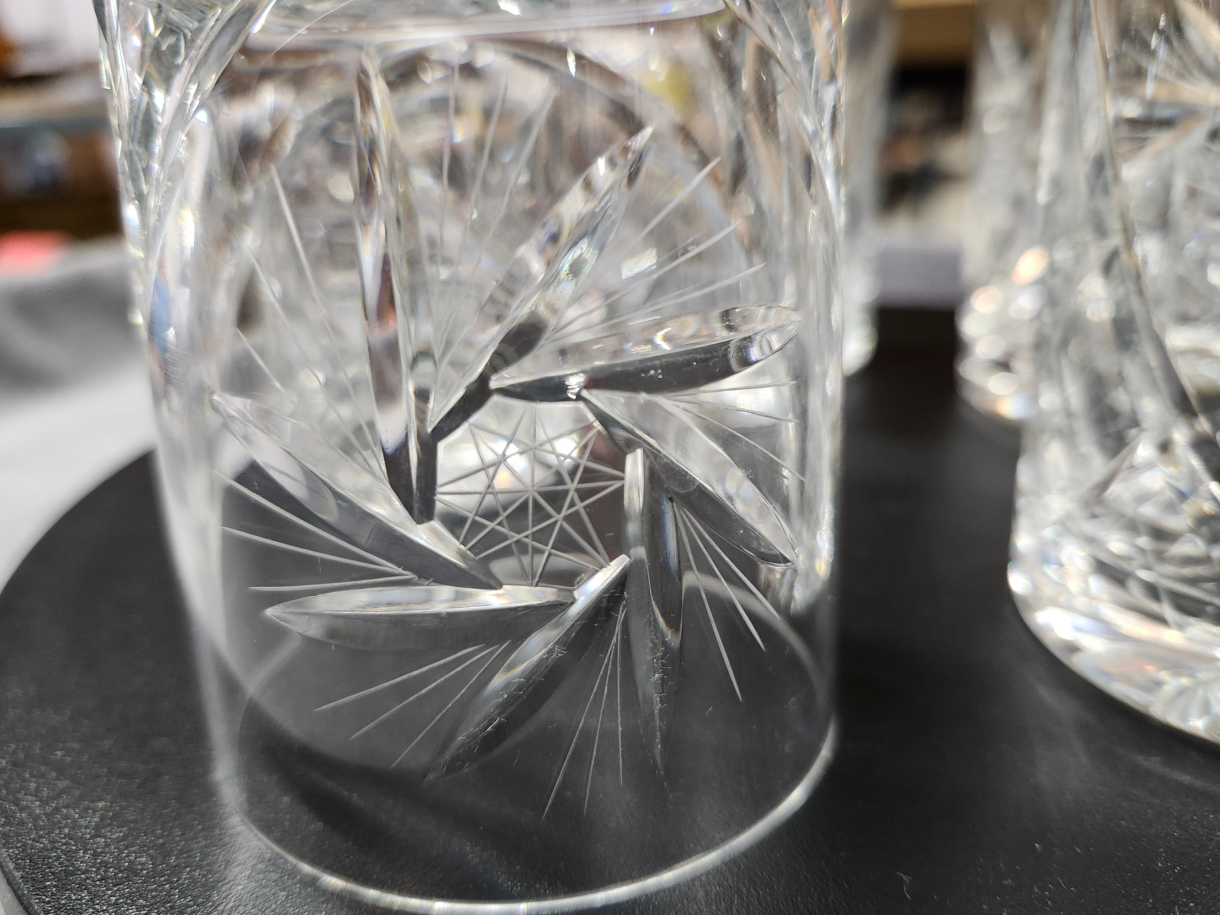 Crystal tumbler whiskey glasses x5