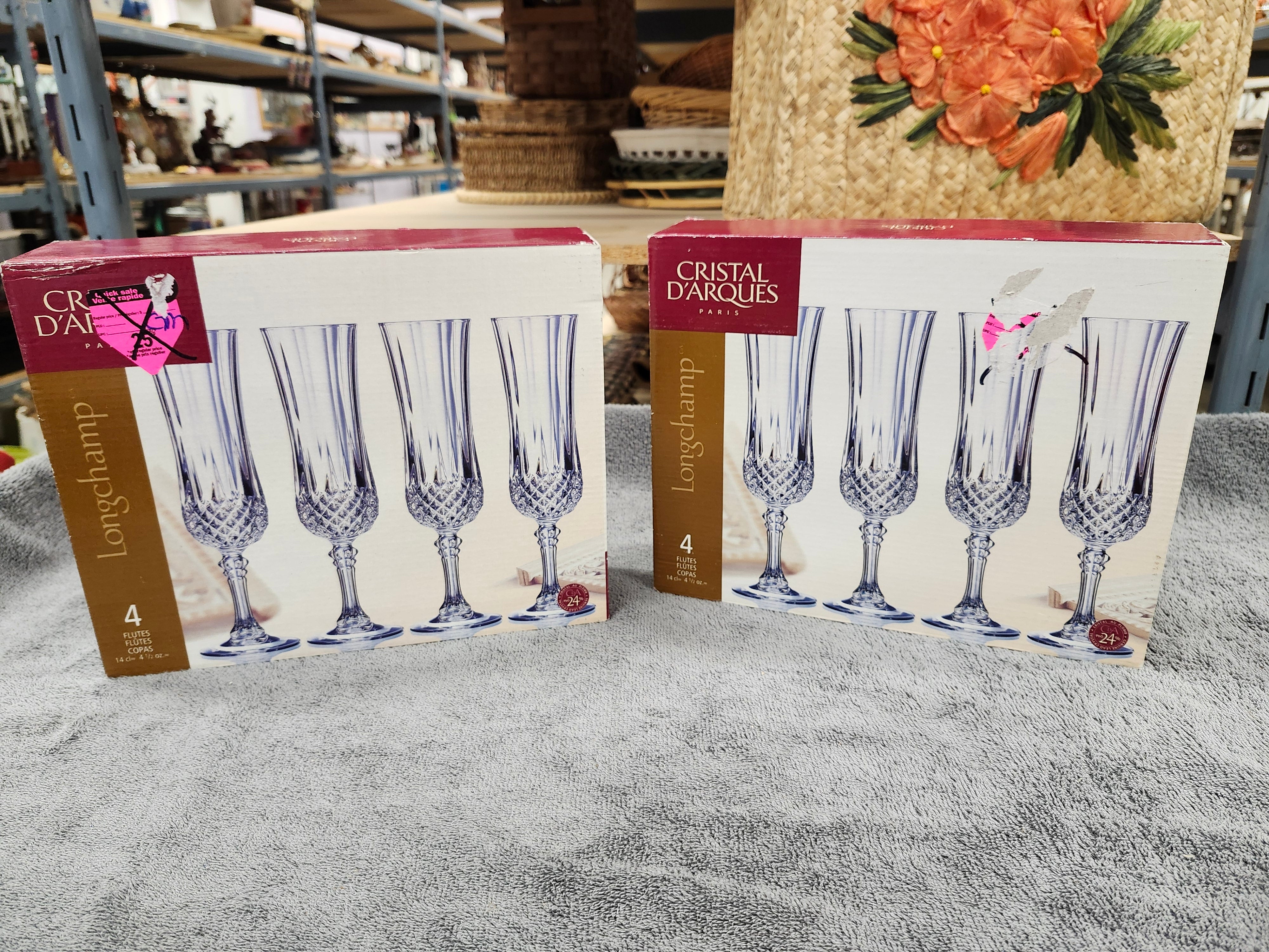 Flute crystal glasses x8 NEW