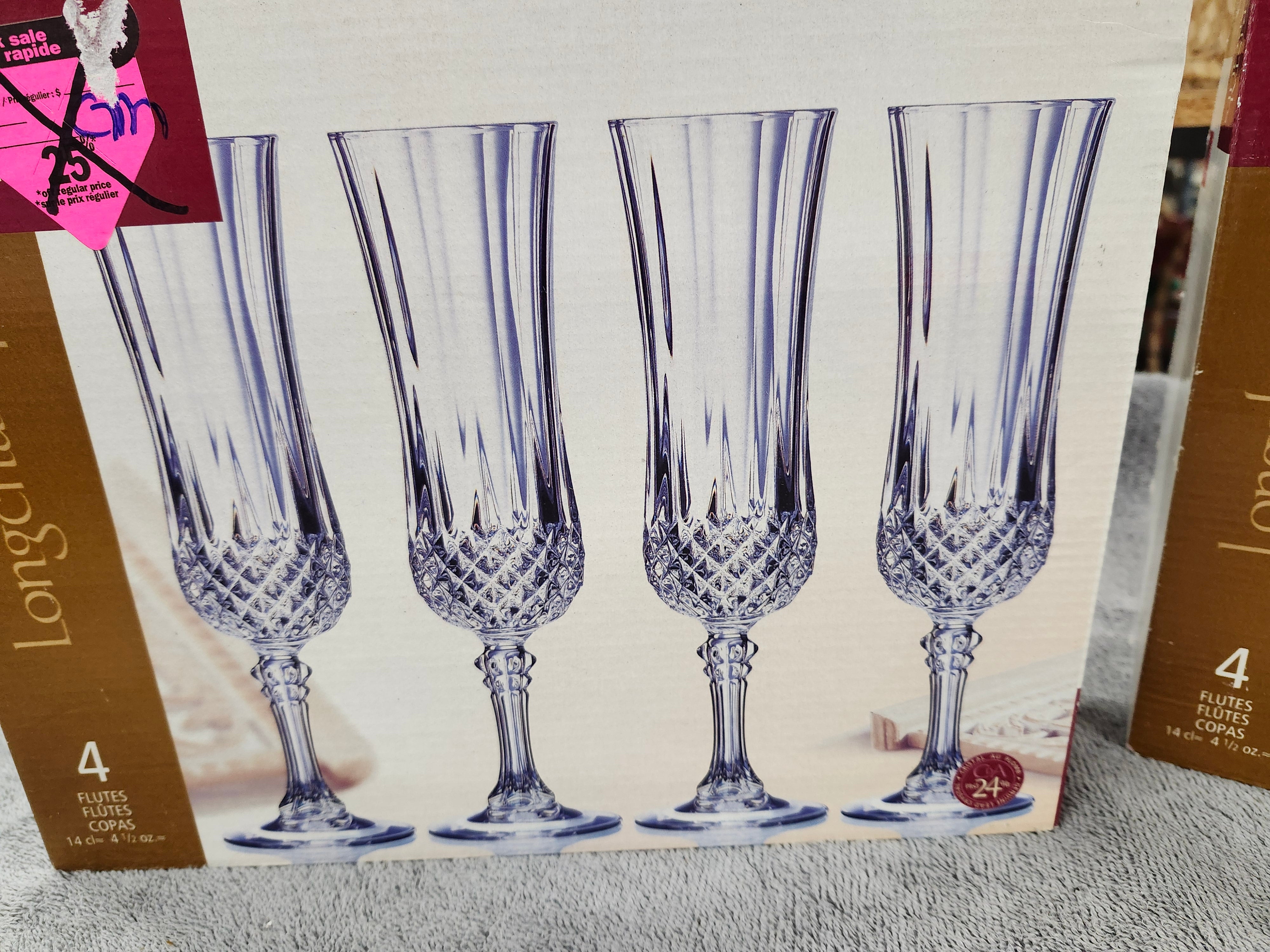 Flute crystal glasses x8 NEW