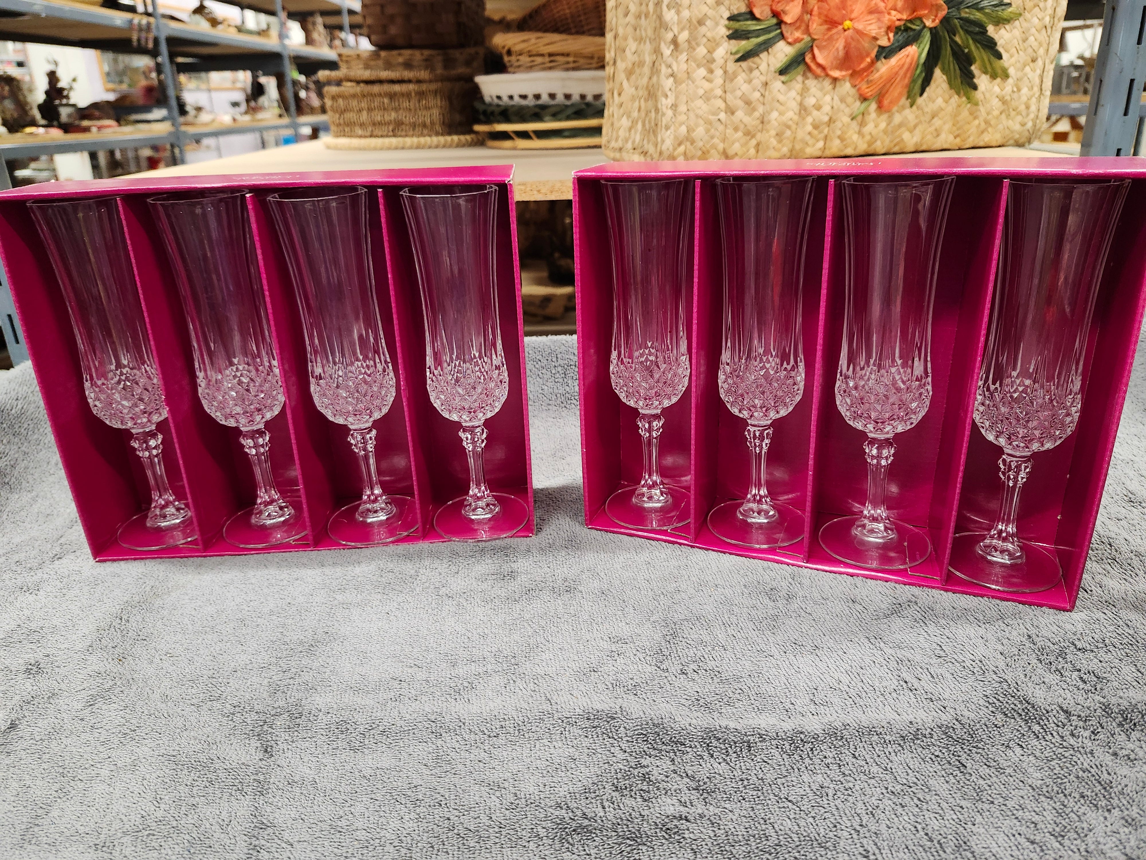 Flute crystal glasses x8 NEW