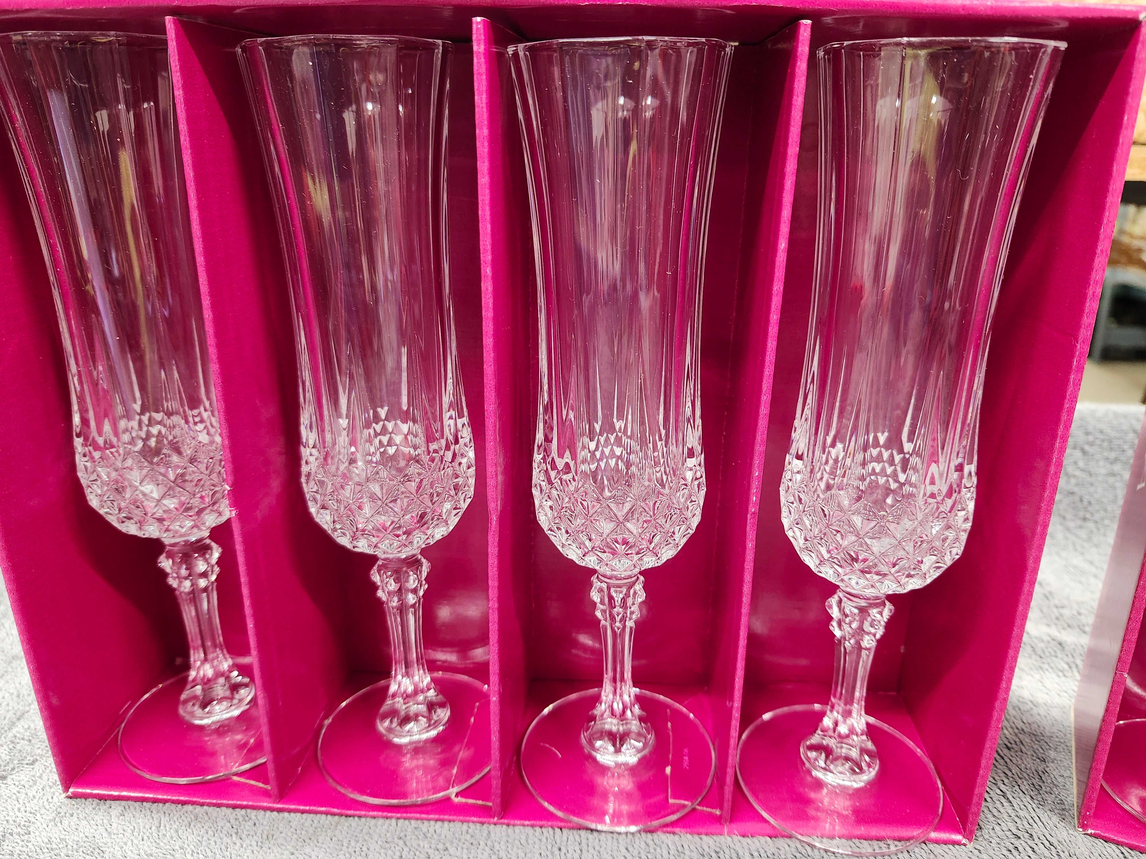 Flute crystal glasses x8 NEW