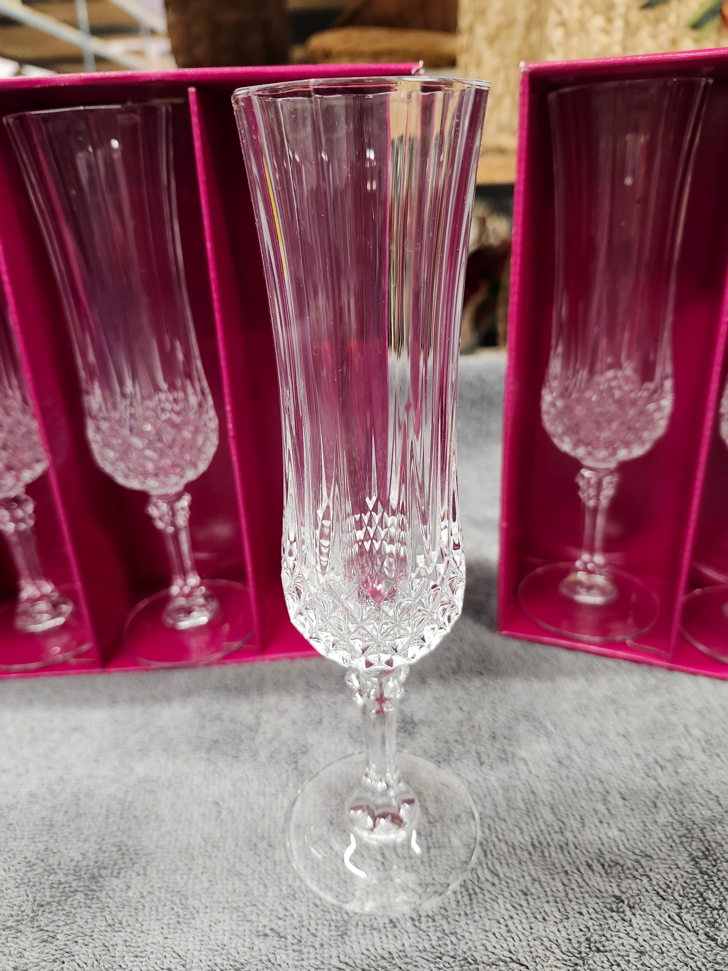 Flute crystal glasses x8 NEW