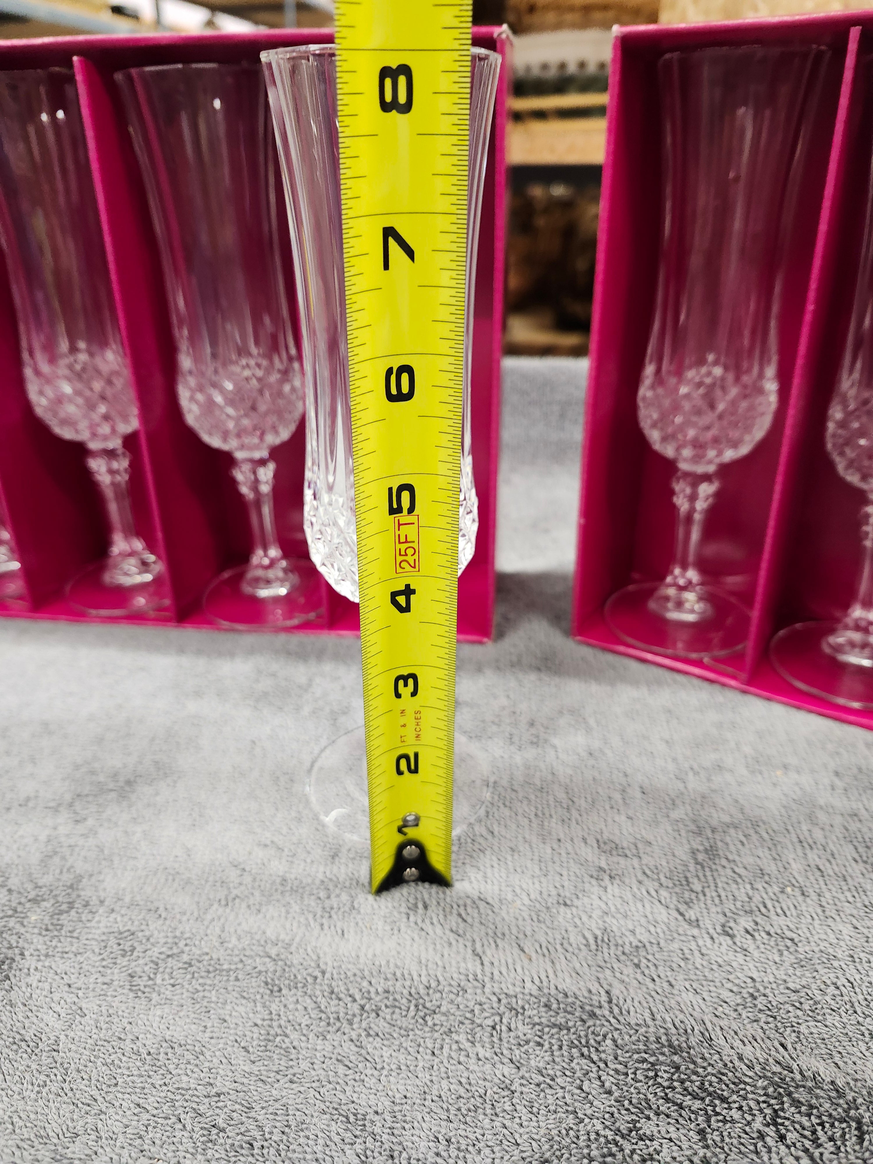 Flute crystal glasses x8 NEW
