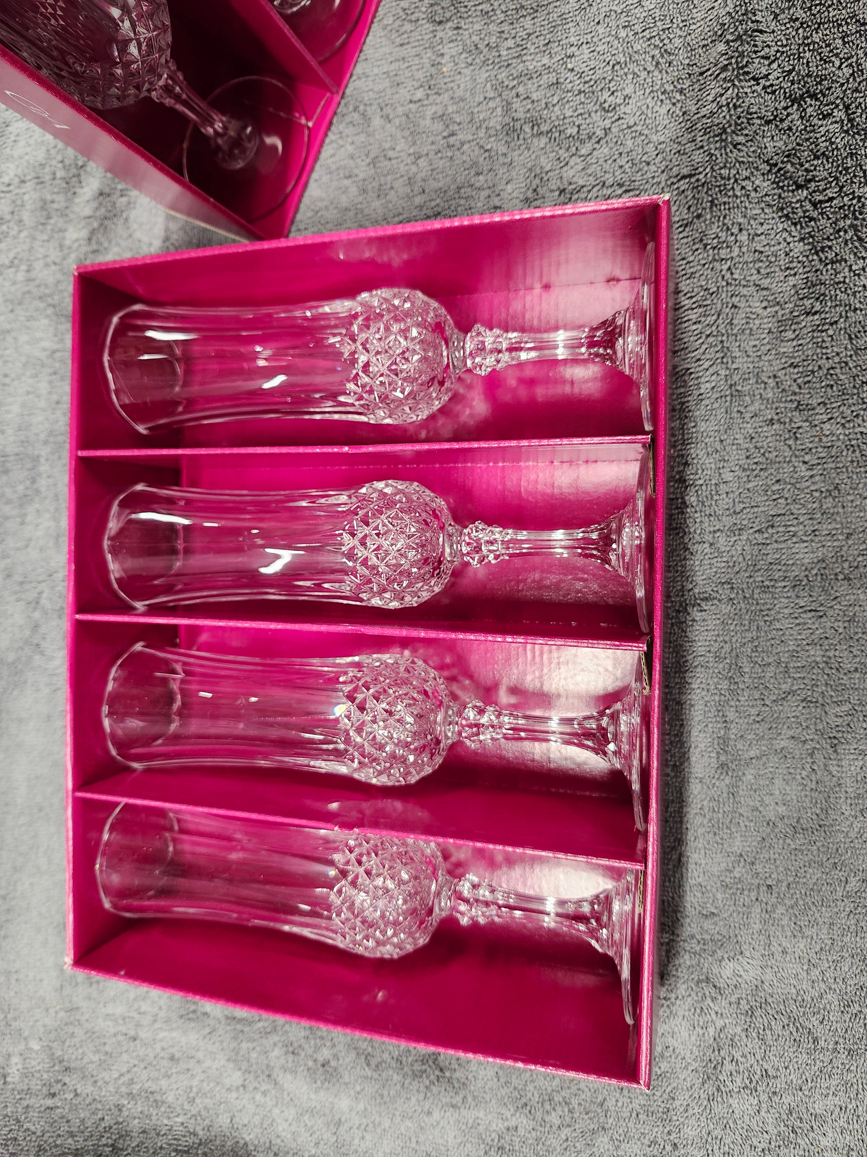 Flute crystal glasses x8 NEW
