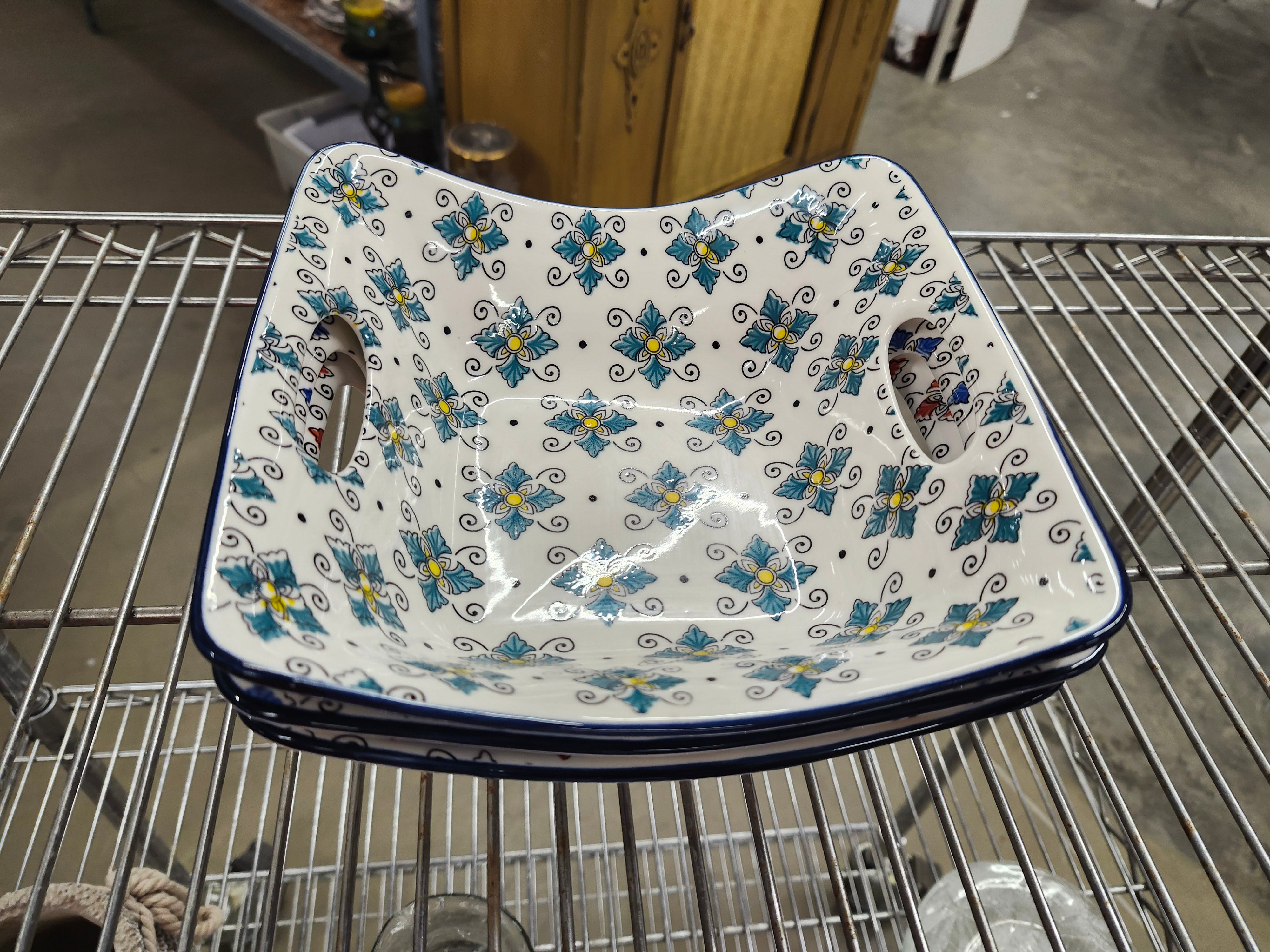 X3 fancy square bowls