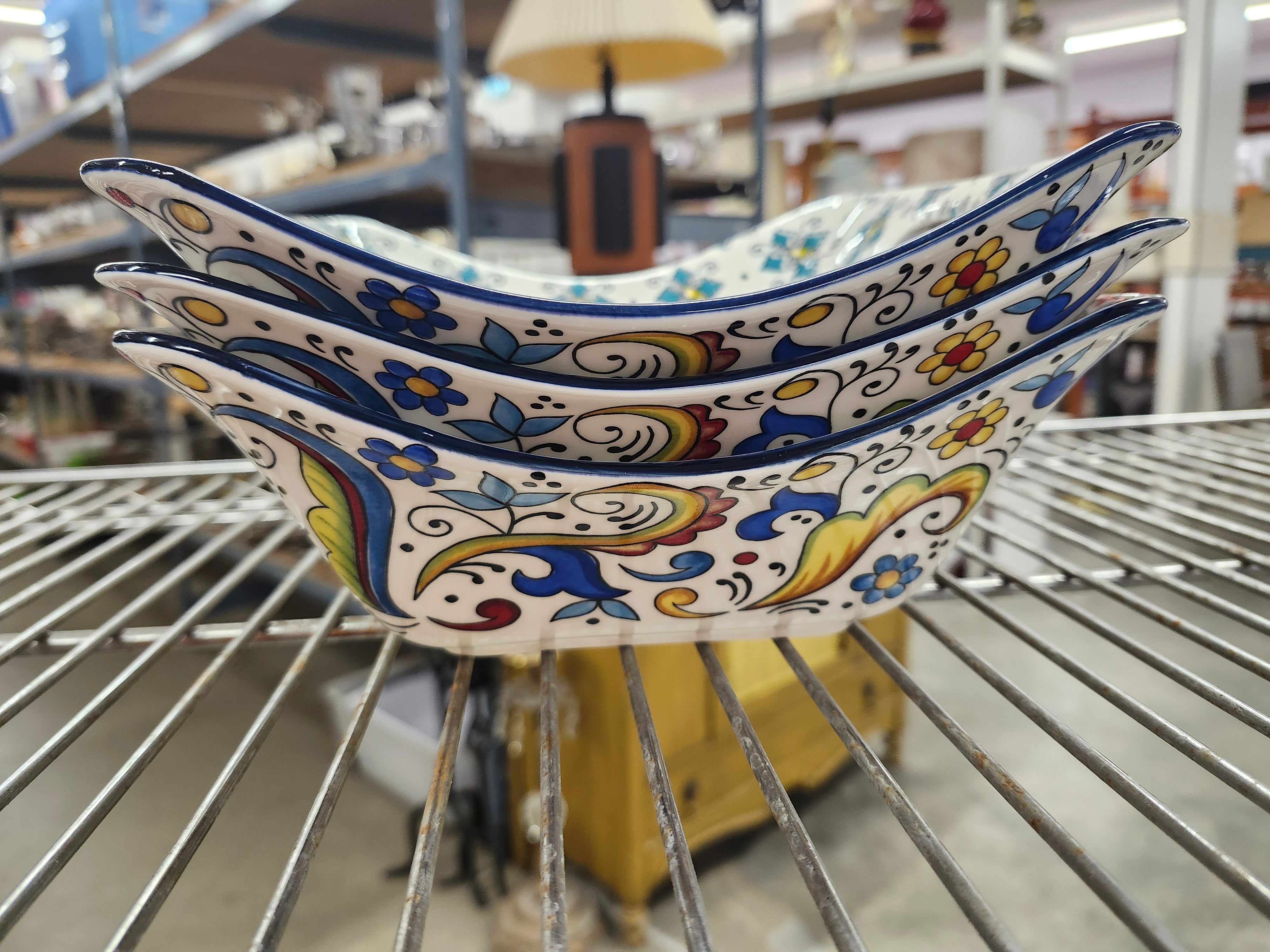 X3 fancy square bowls