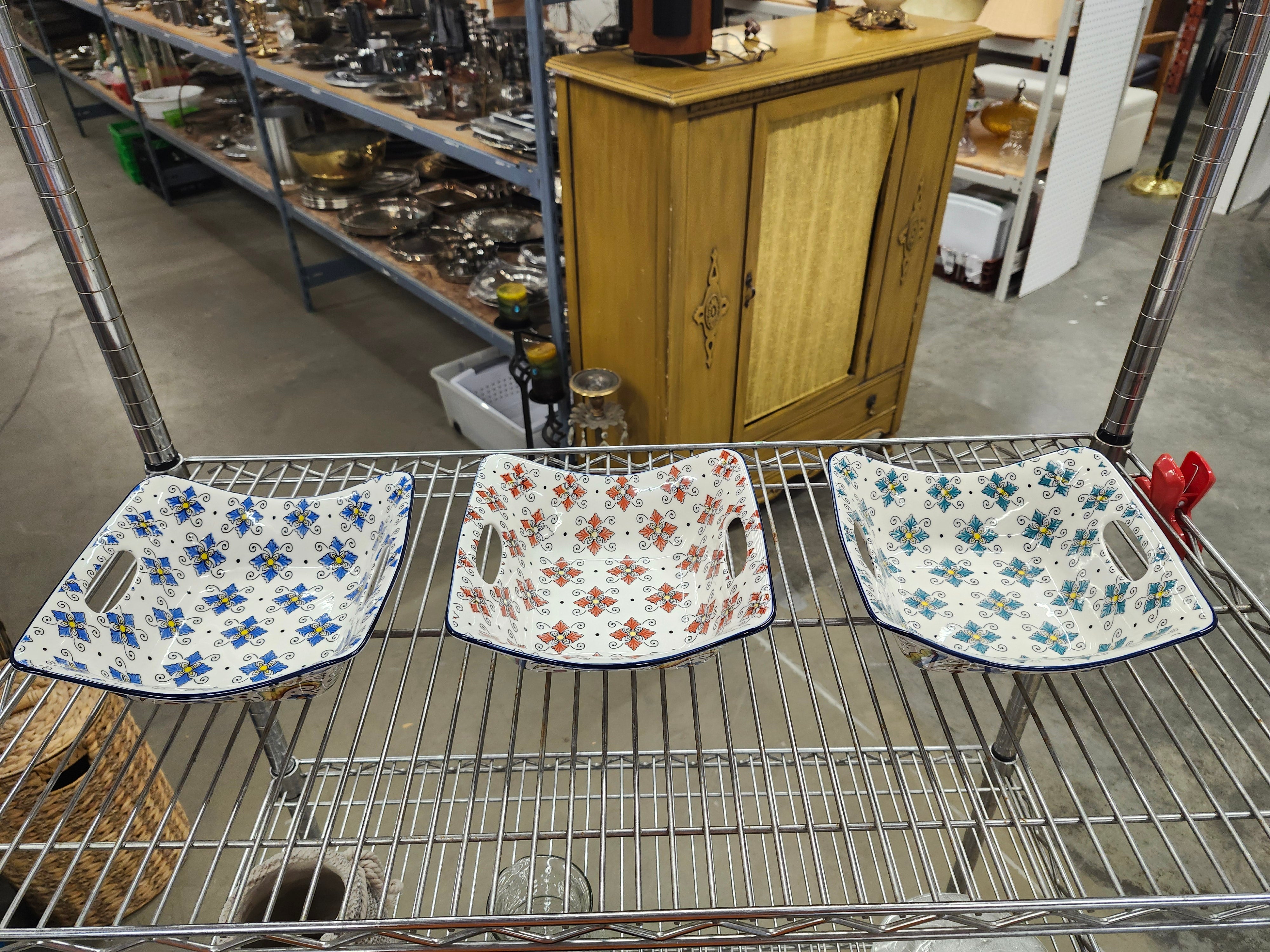 X3 fancy square bowls