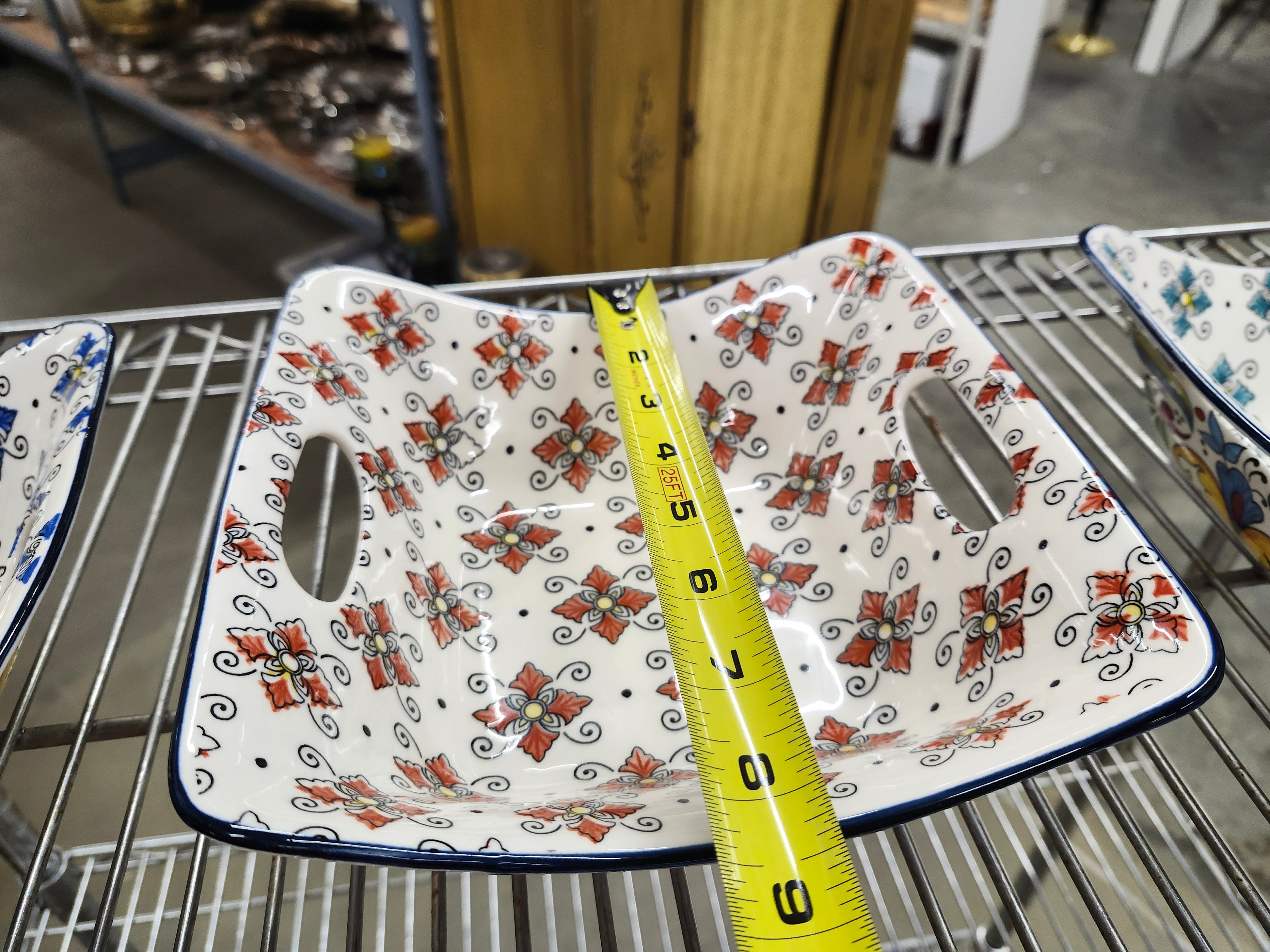 X3 fancy square bowls