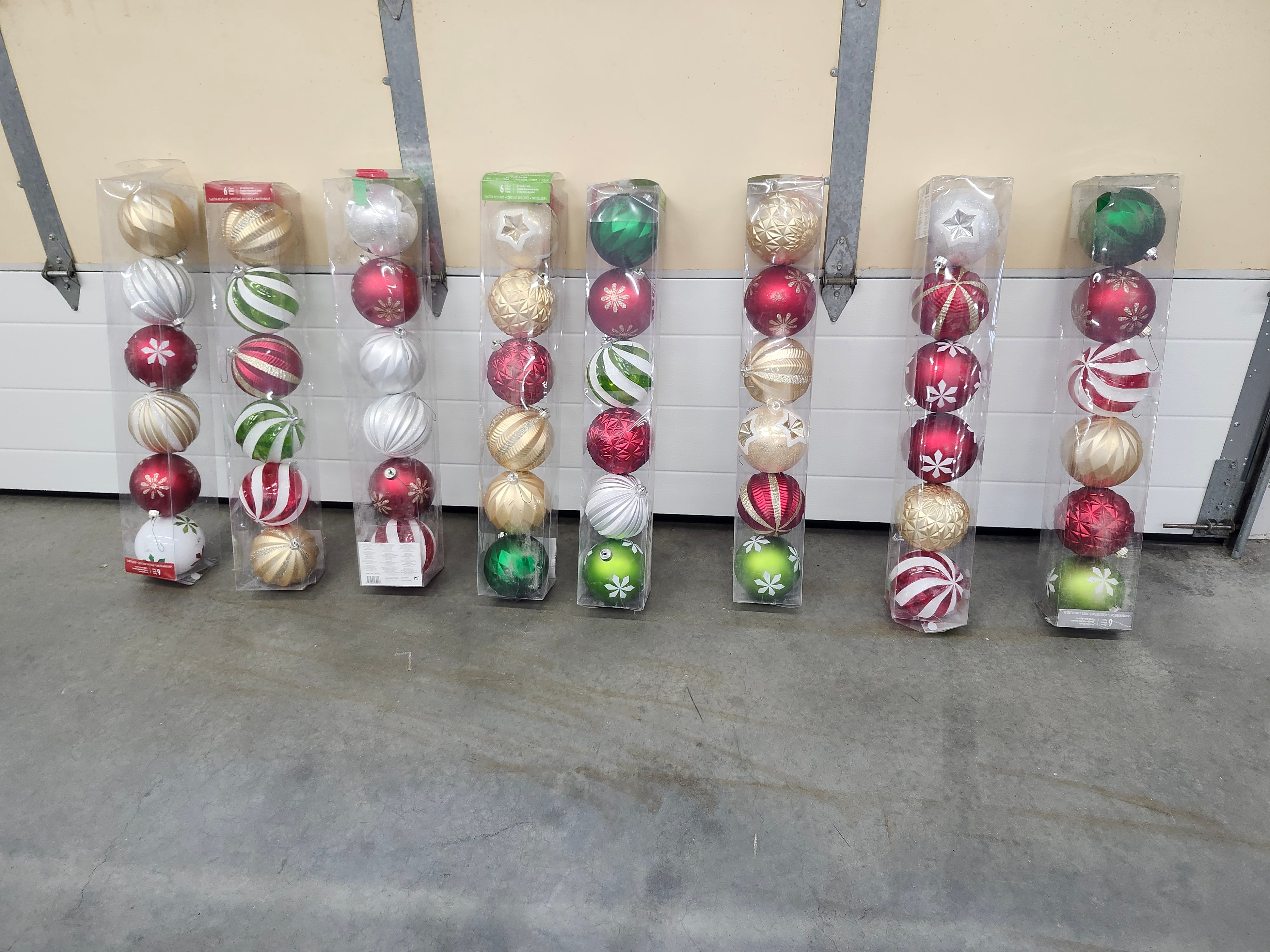 X8 packs of large Christmas balls