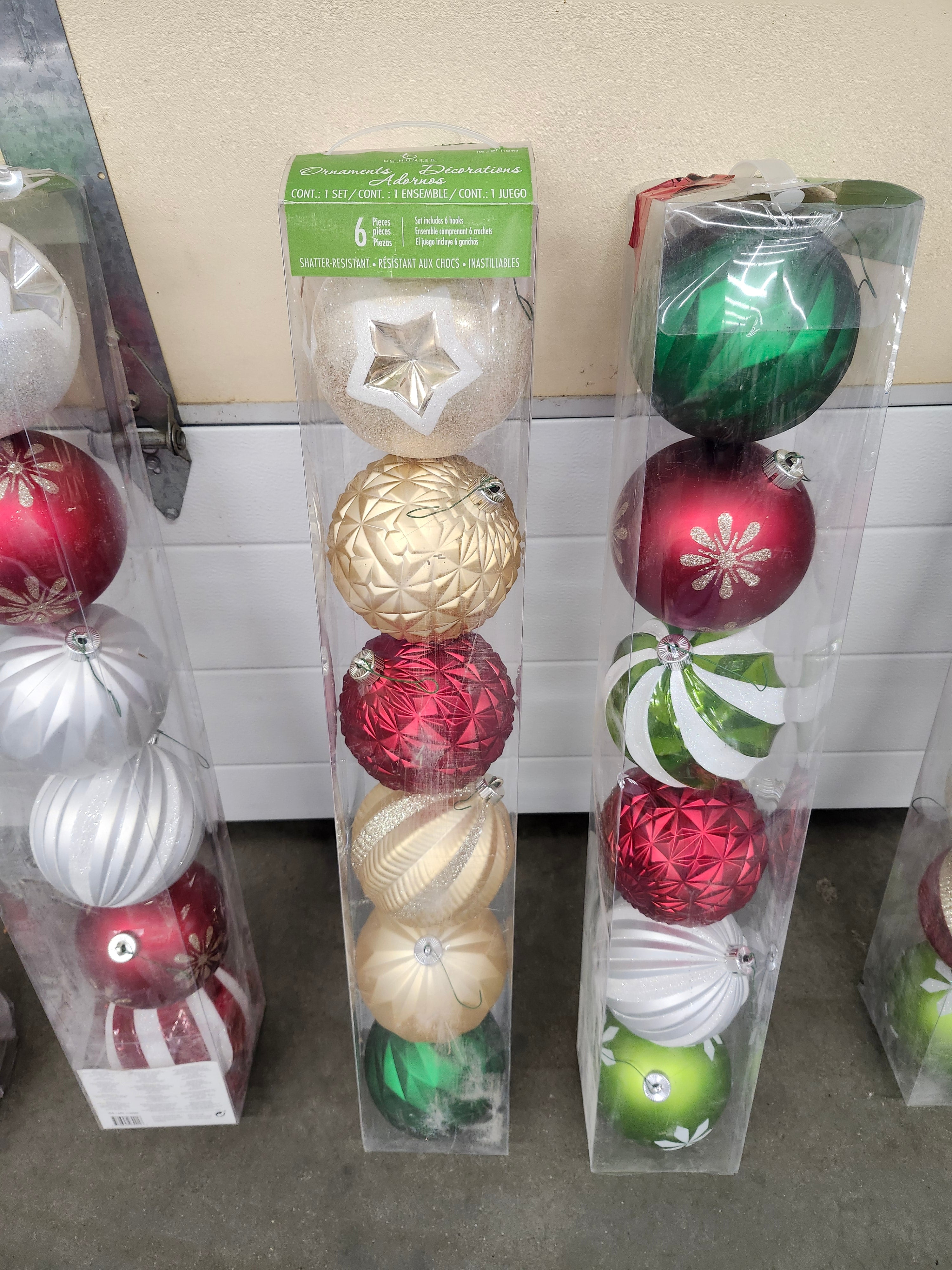 X8 packs of large Christmas balls