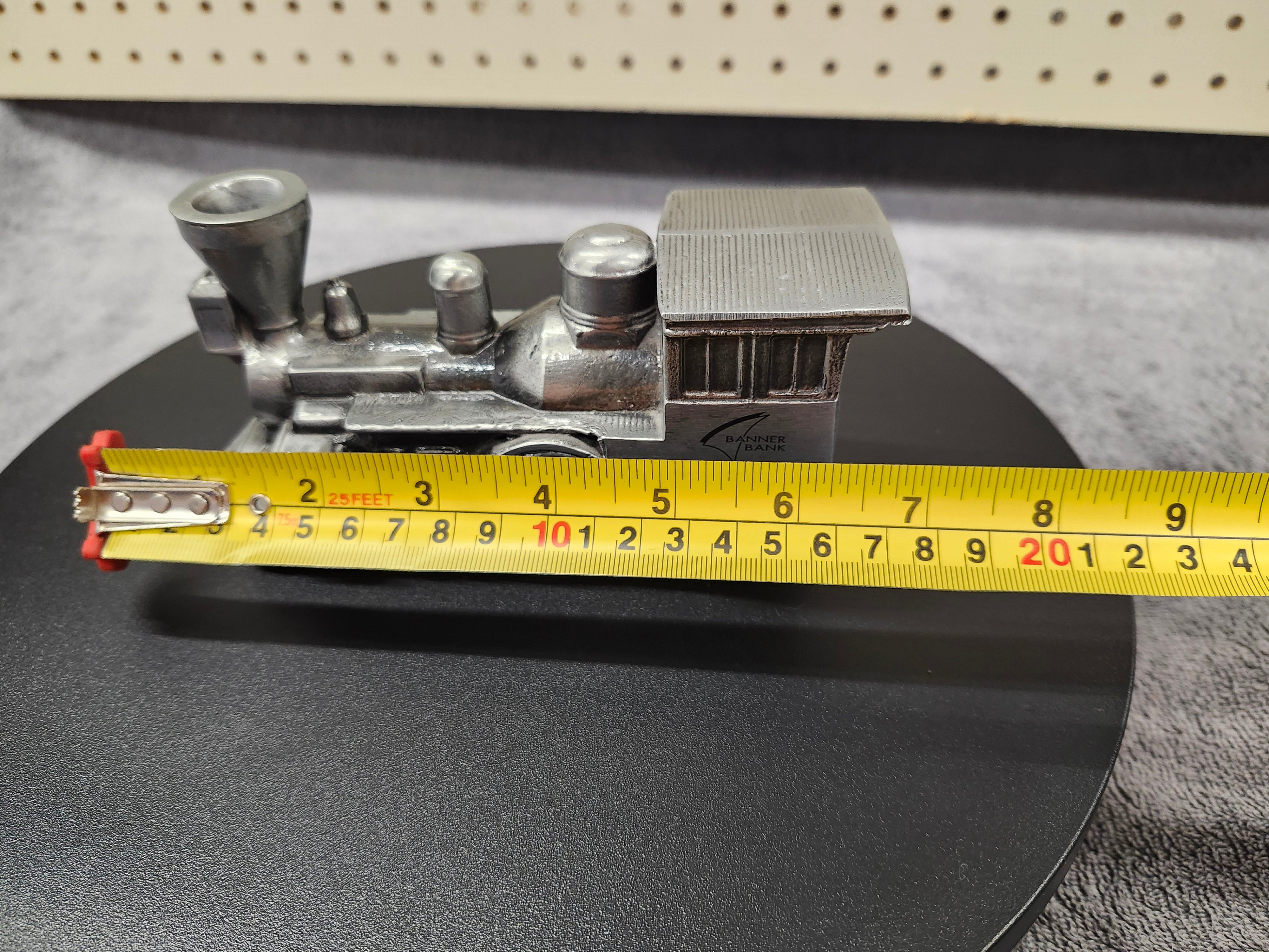 Metal train piggy bank
