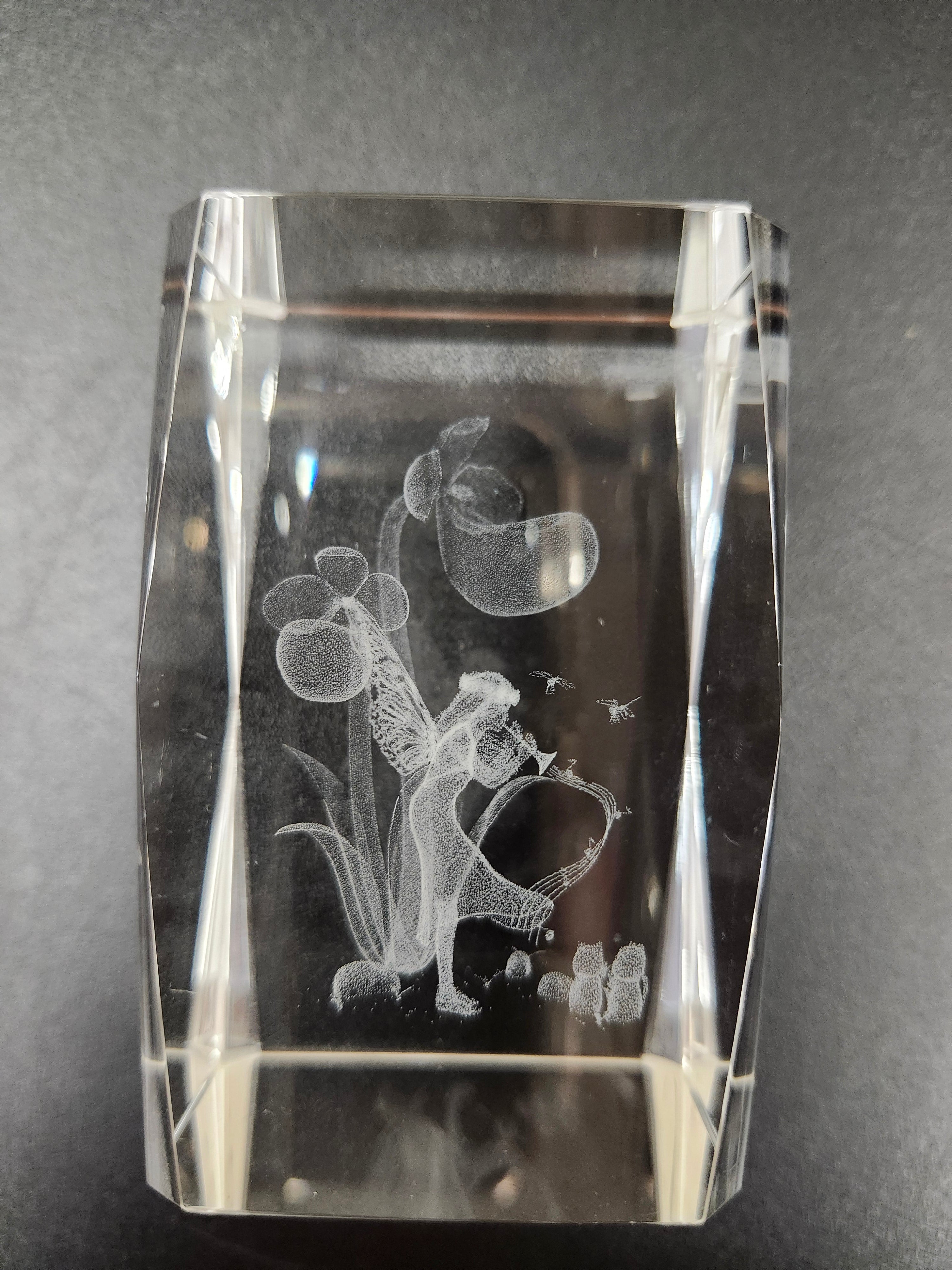 Glass decor with light up base