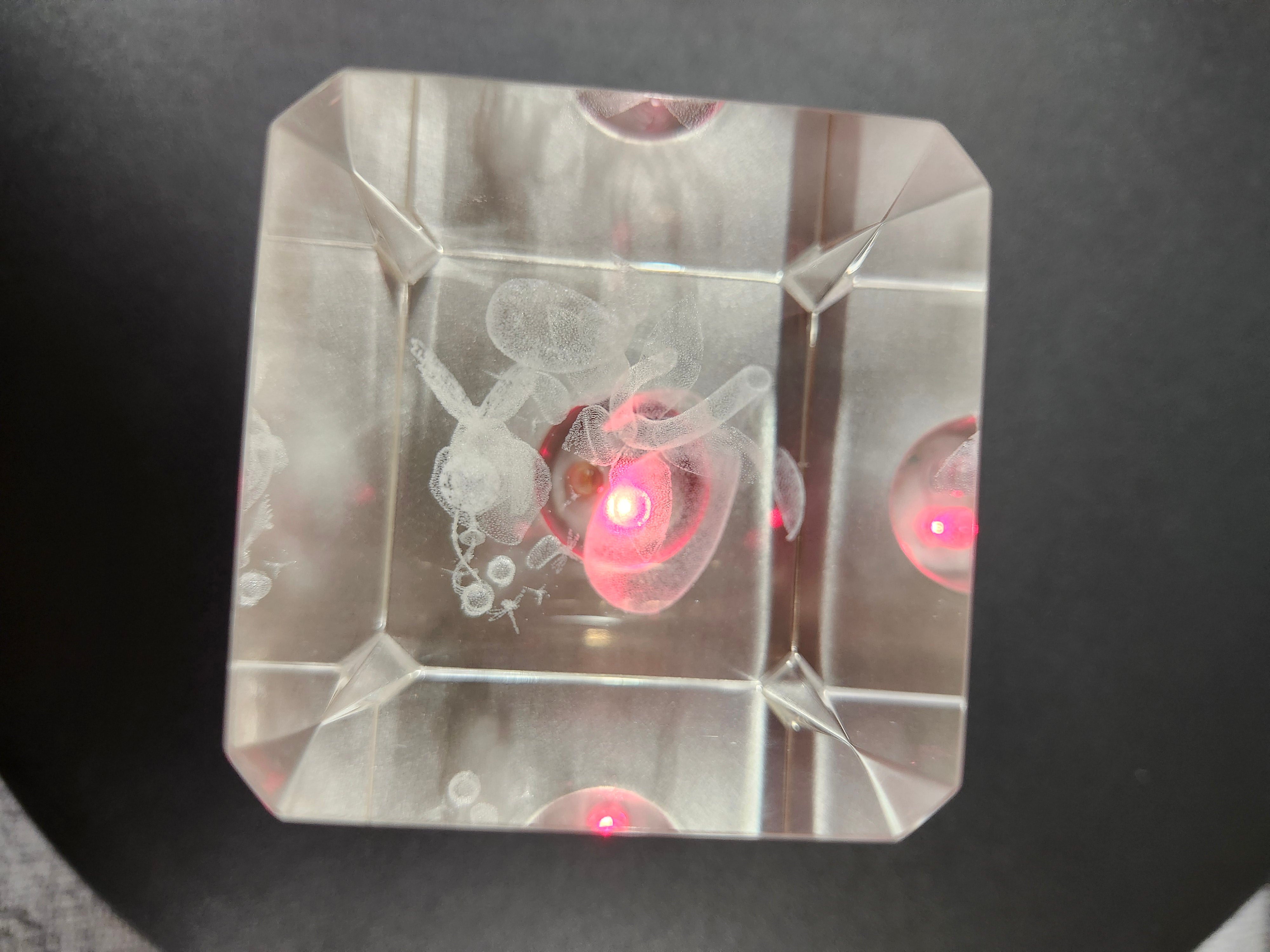 Glass decor with light up base
