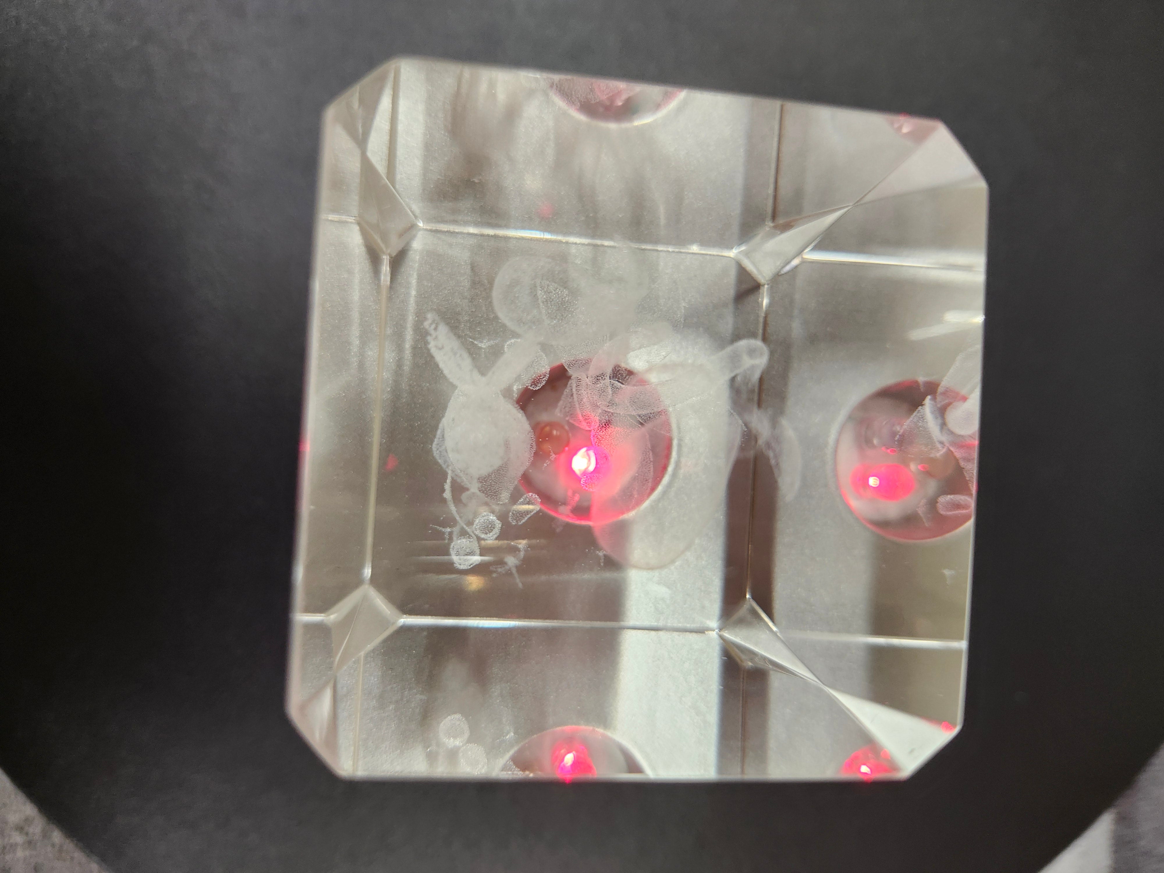 Glass decor with light up base