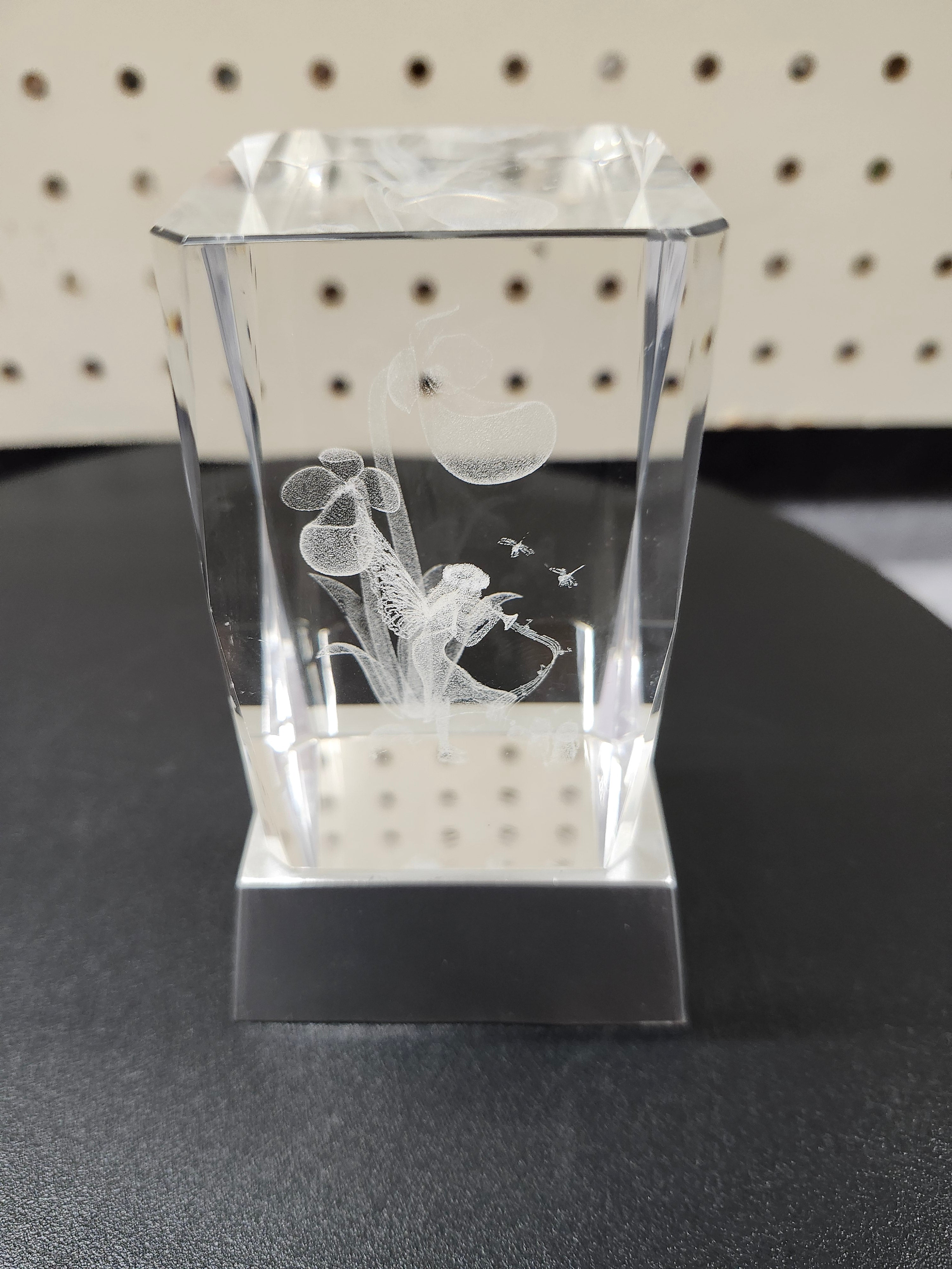 Glass decor with light up base