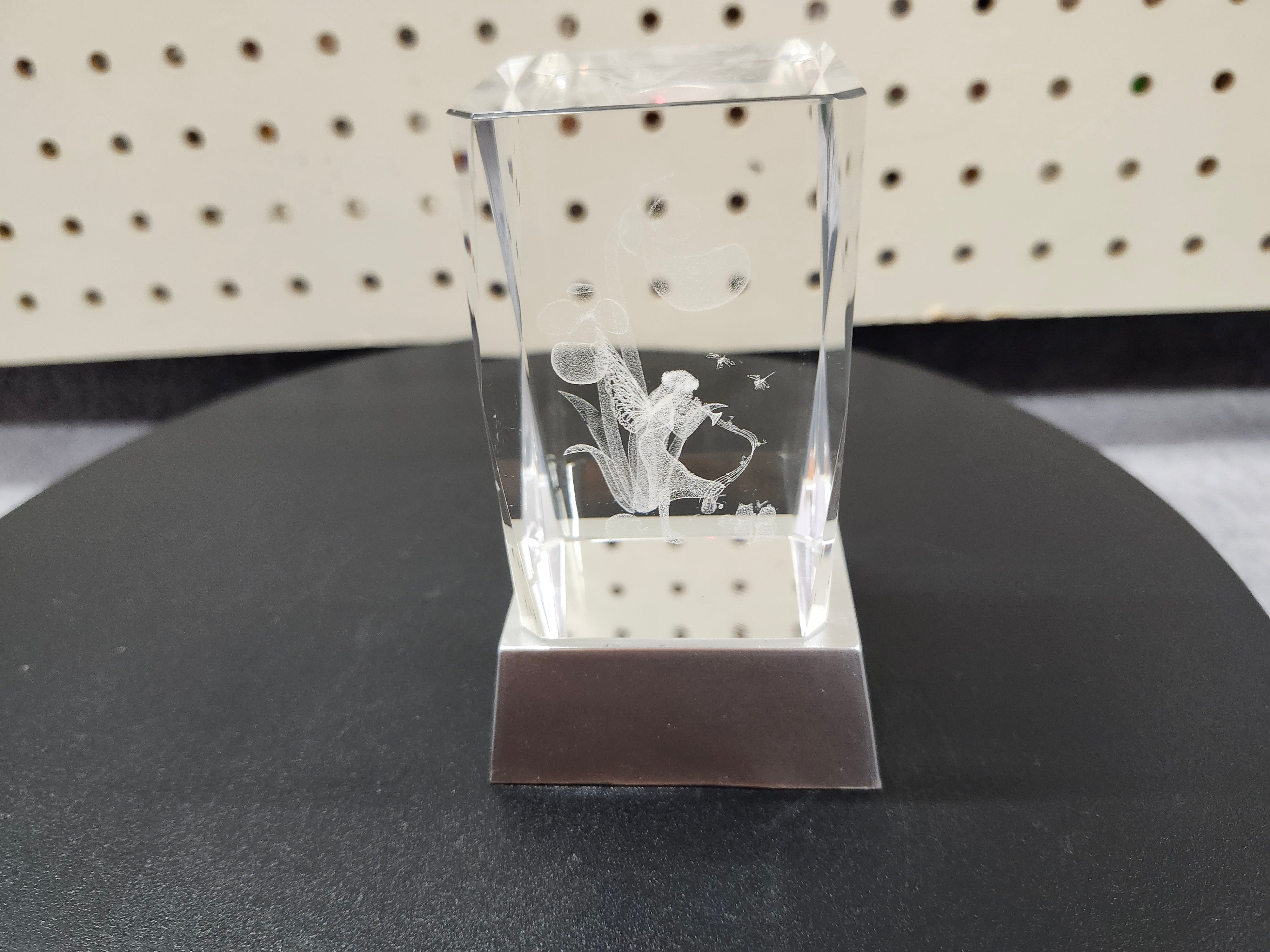 Glass decor with light up base