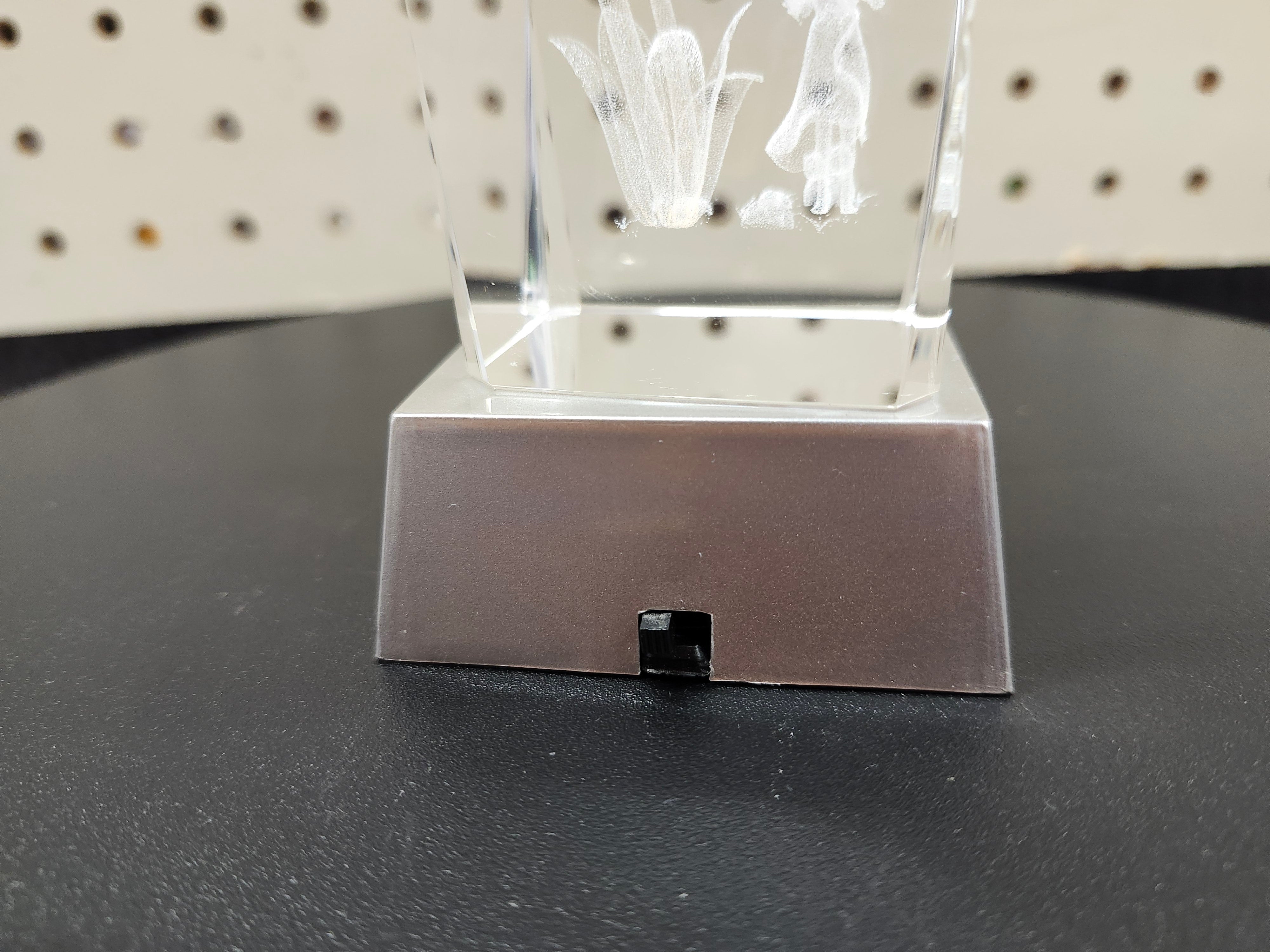 Glass decor with light up base