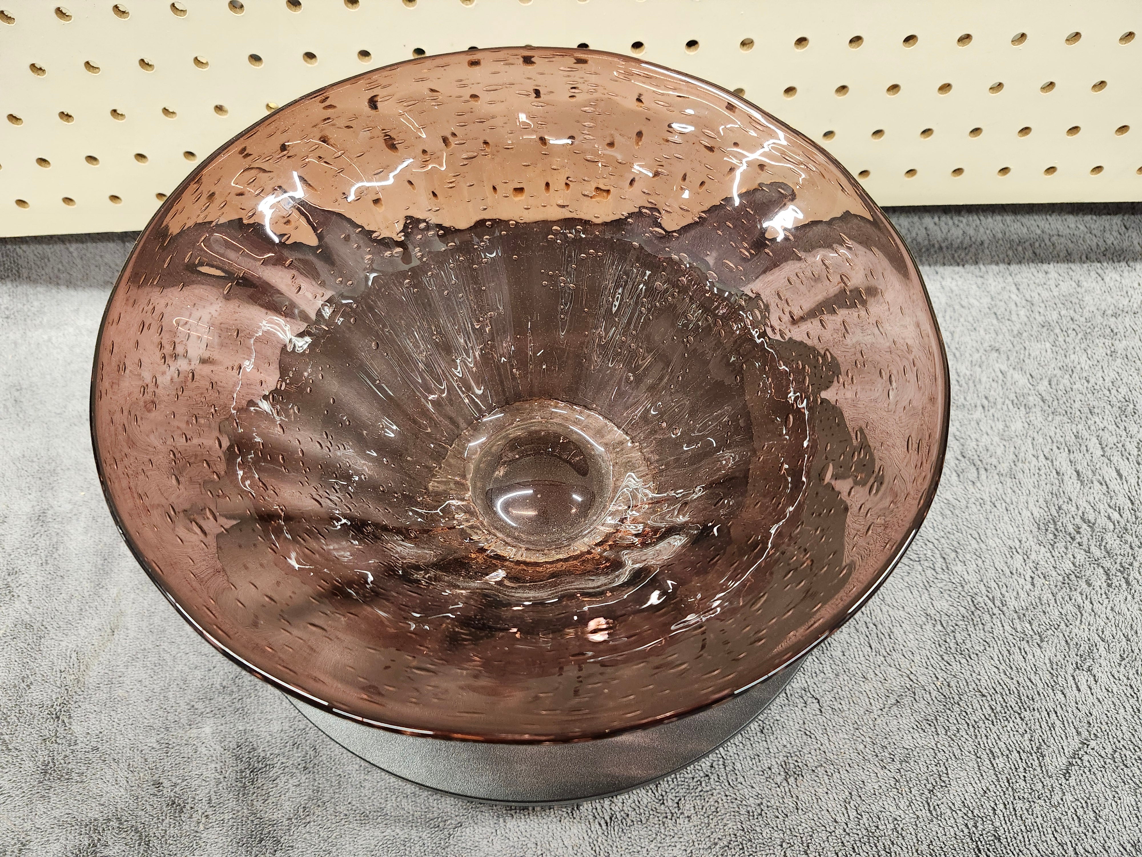 Purple amethyst glass bowl