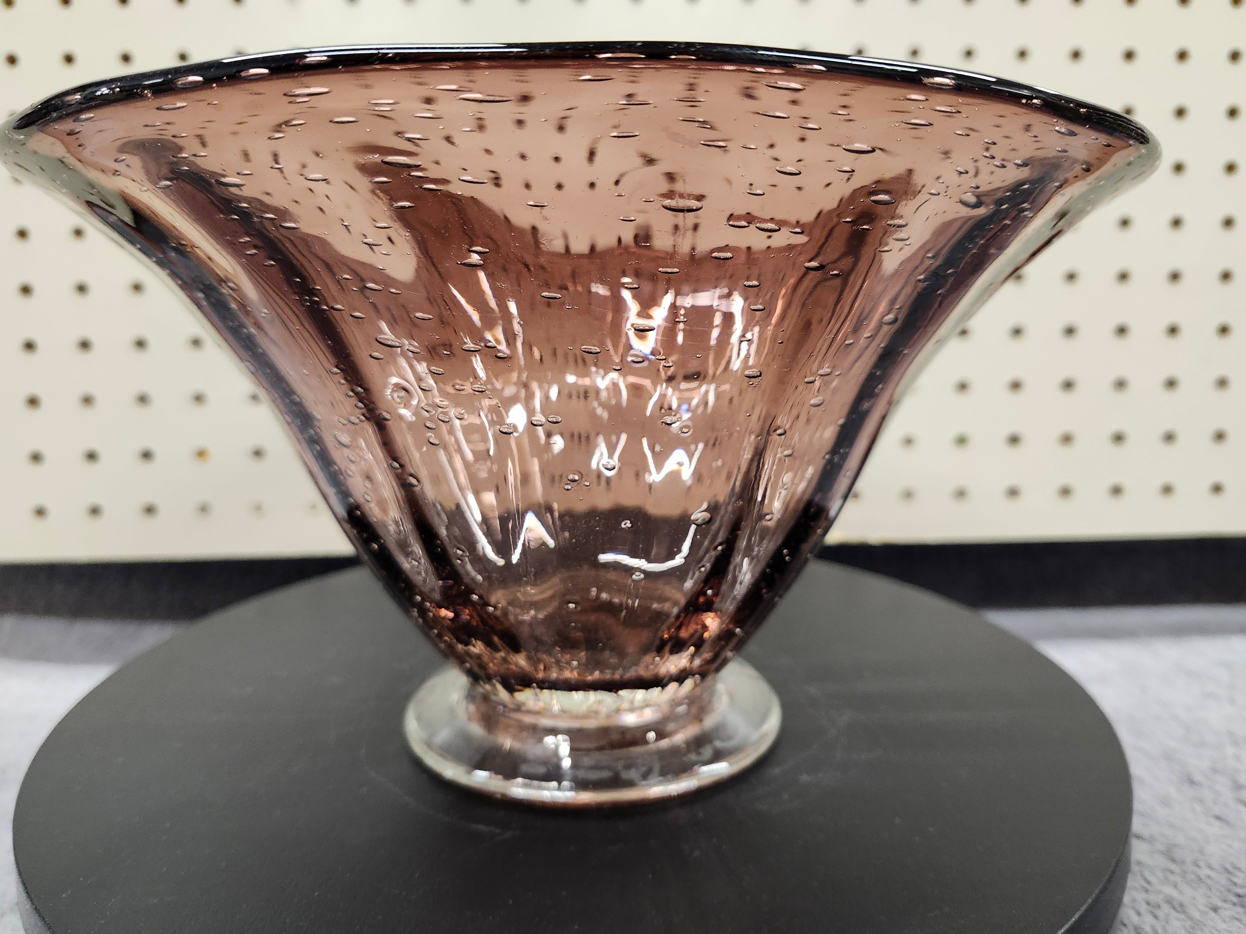 Purple amethyst glass bowl