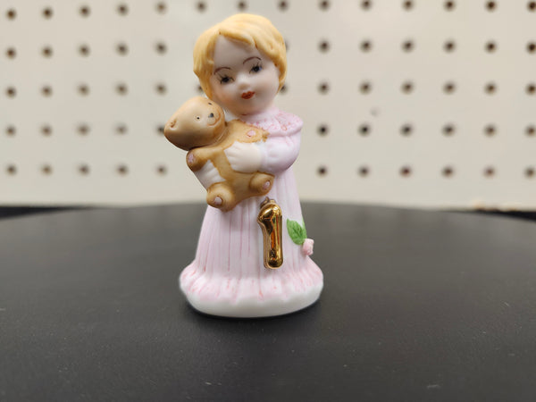 #1 Growing up birthday girl figurines. Brown & blonde hair girls