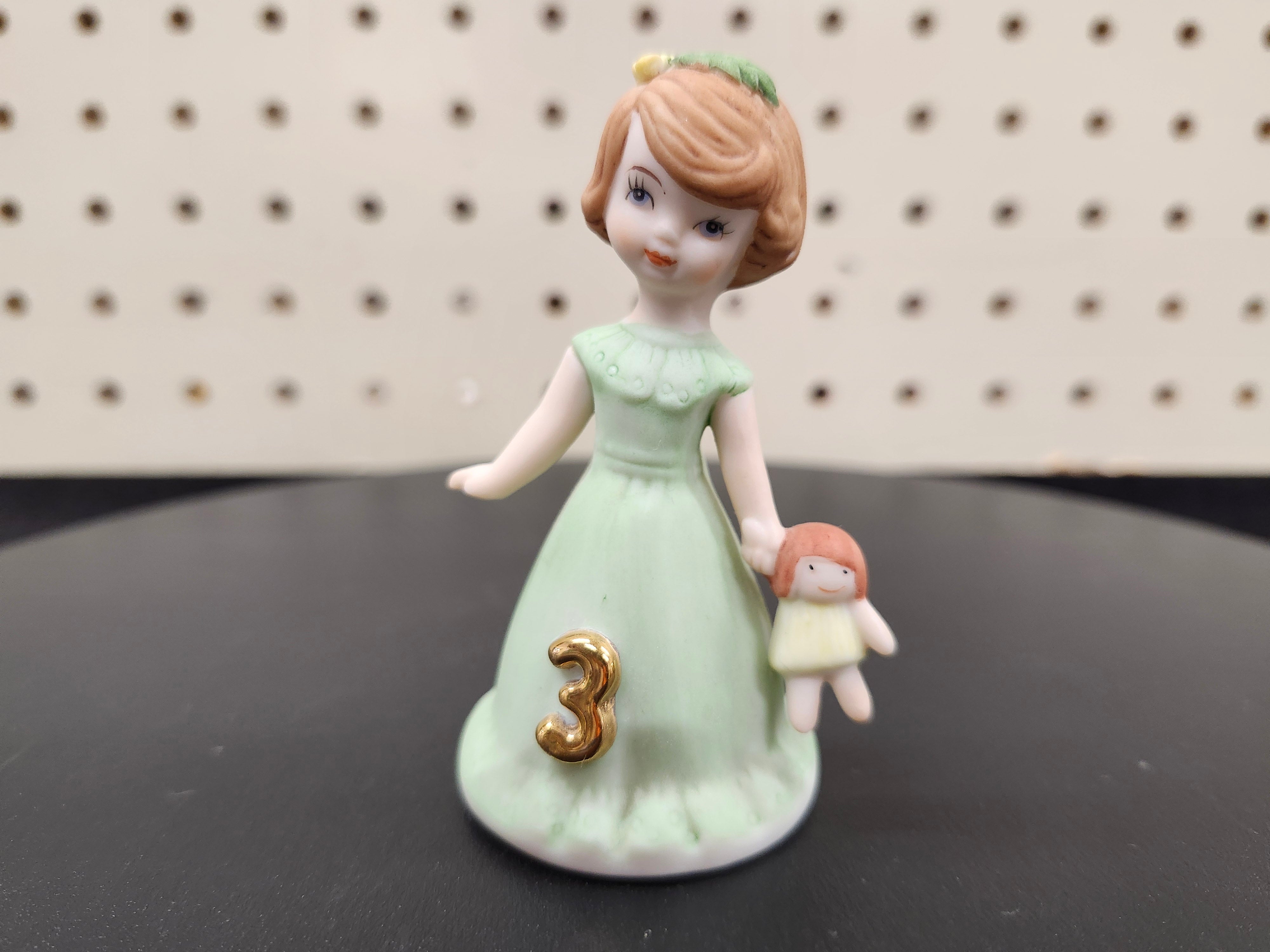 #3 Growing up birthday girl figurines. Brown & blonde hair girls