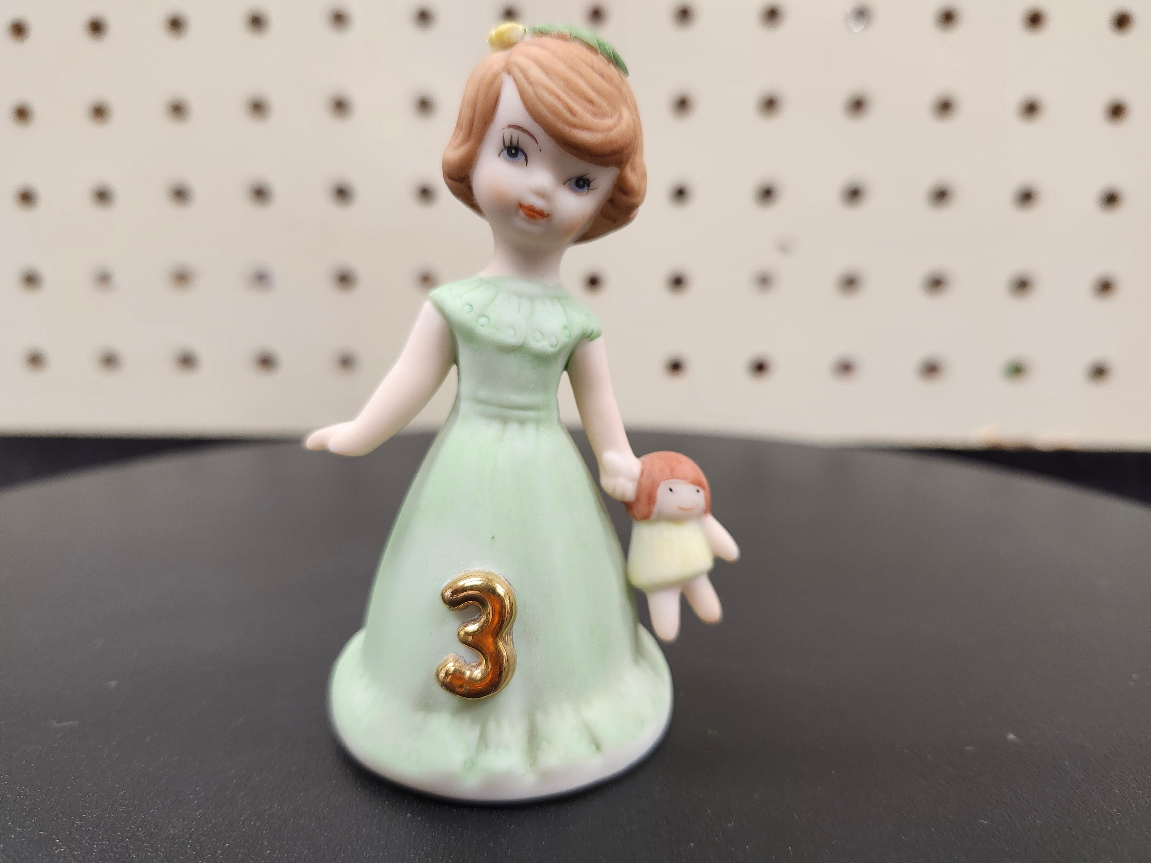 #3 Growing up birthday girl figurines. Brown & blonde hair girls