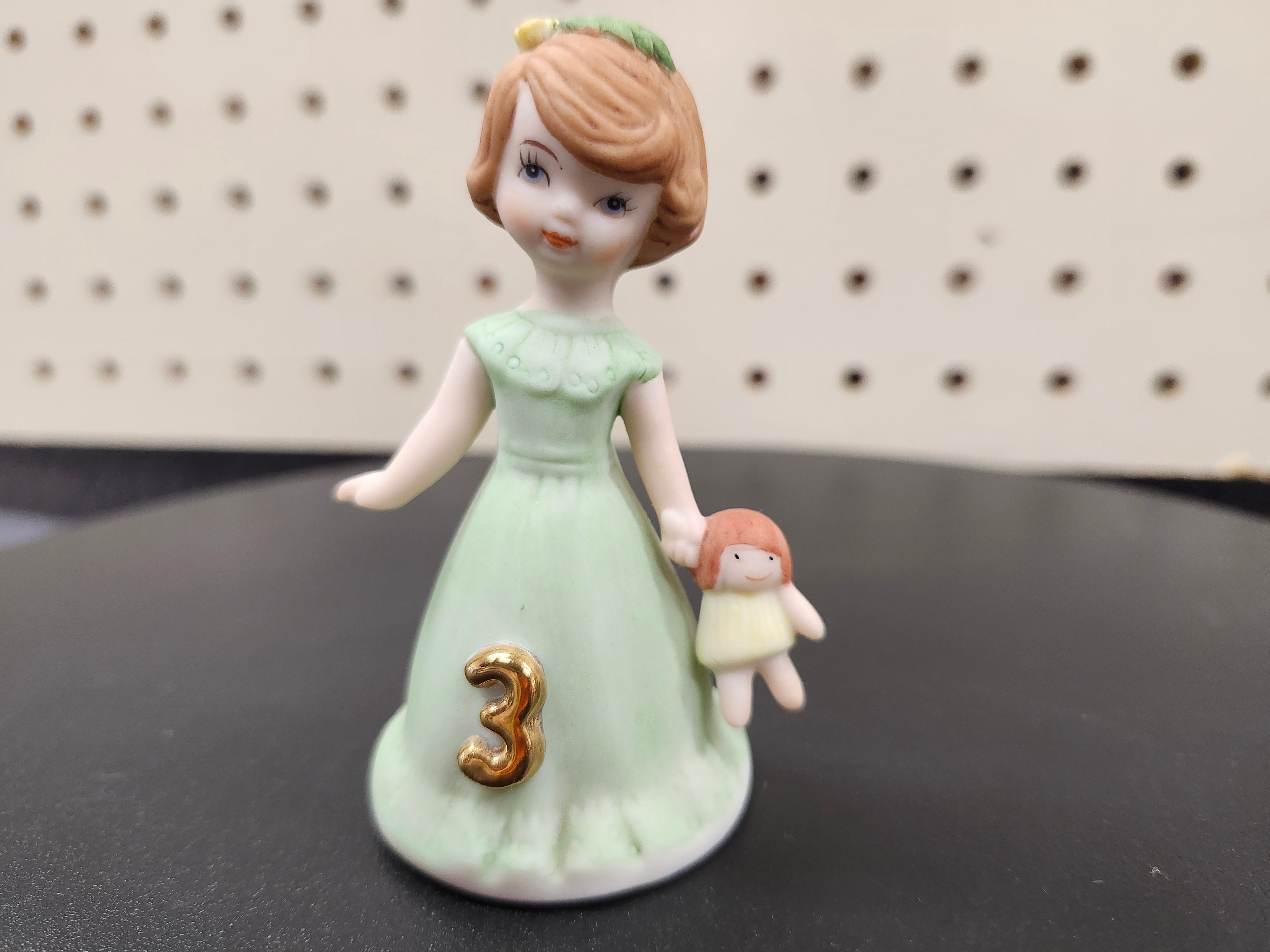 #3 Growing up birthday girl figurines. Brown & blonde hair girls