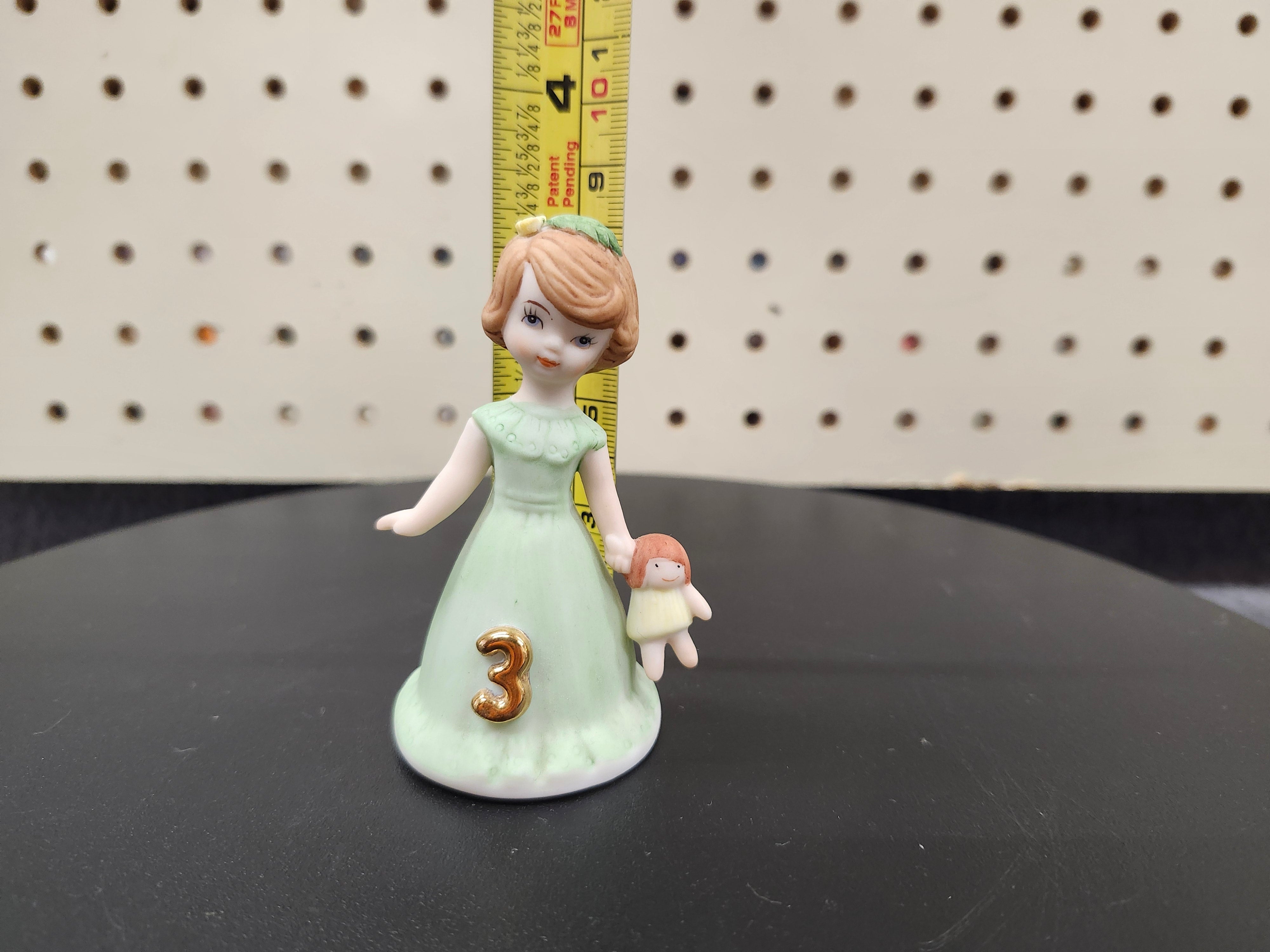#3 Growing up birthday girl figurines. Brown & blonde hair girls